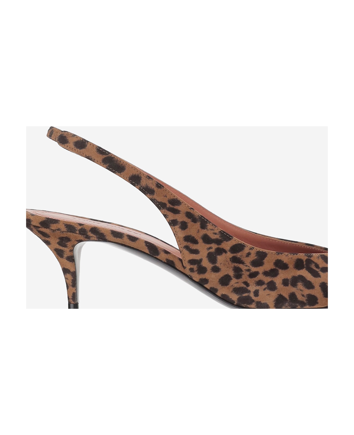 Amina Muaddi Anok Suede Slingback - Brown
