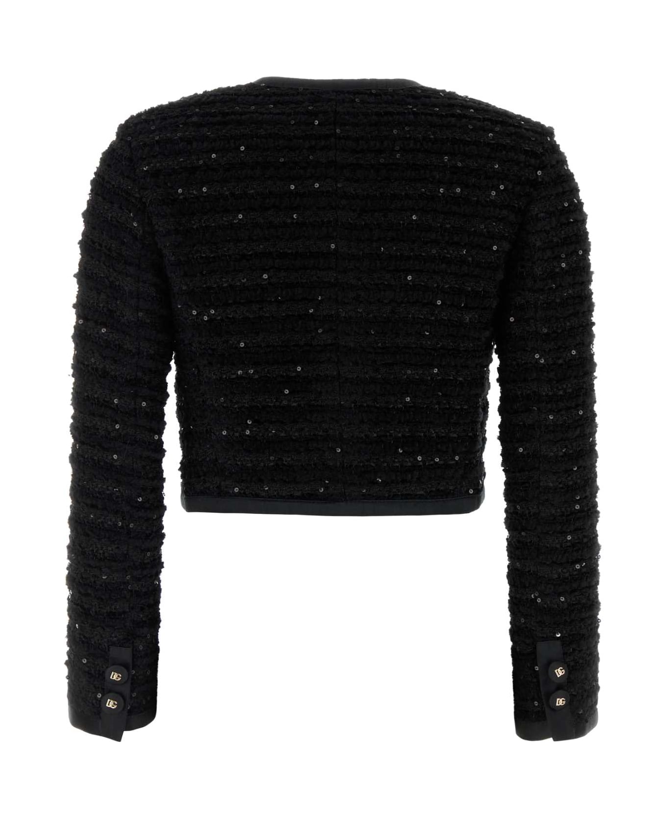 Dolce 
Gabbana Black Tweed Blazer - NERO