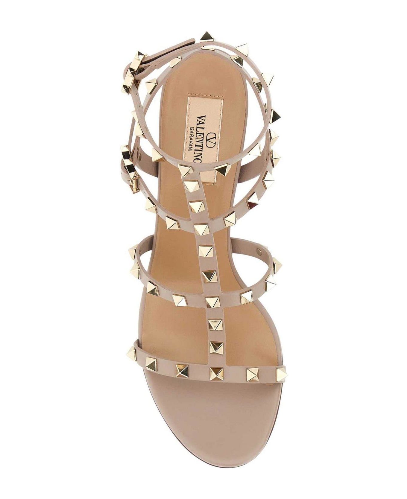Valentino Garavani Garavani Rockstud Ankle-strap Heeled Sandals - Powder