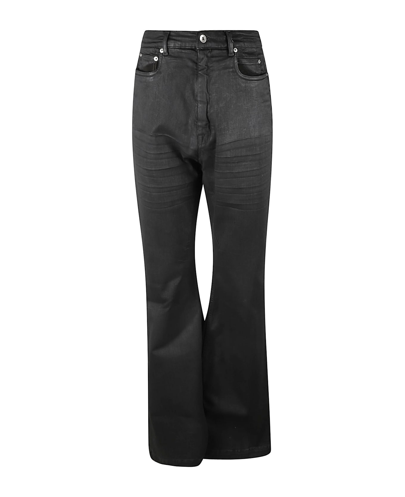 Rick Owens Flared Leg Buttoned Trousers - Black