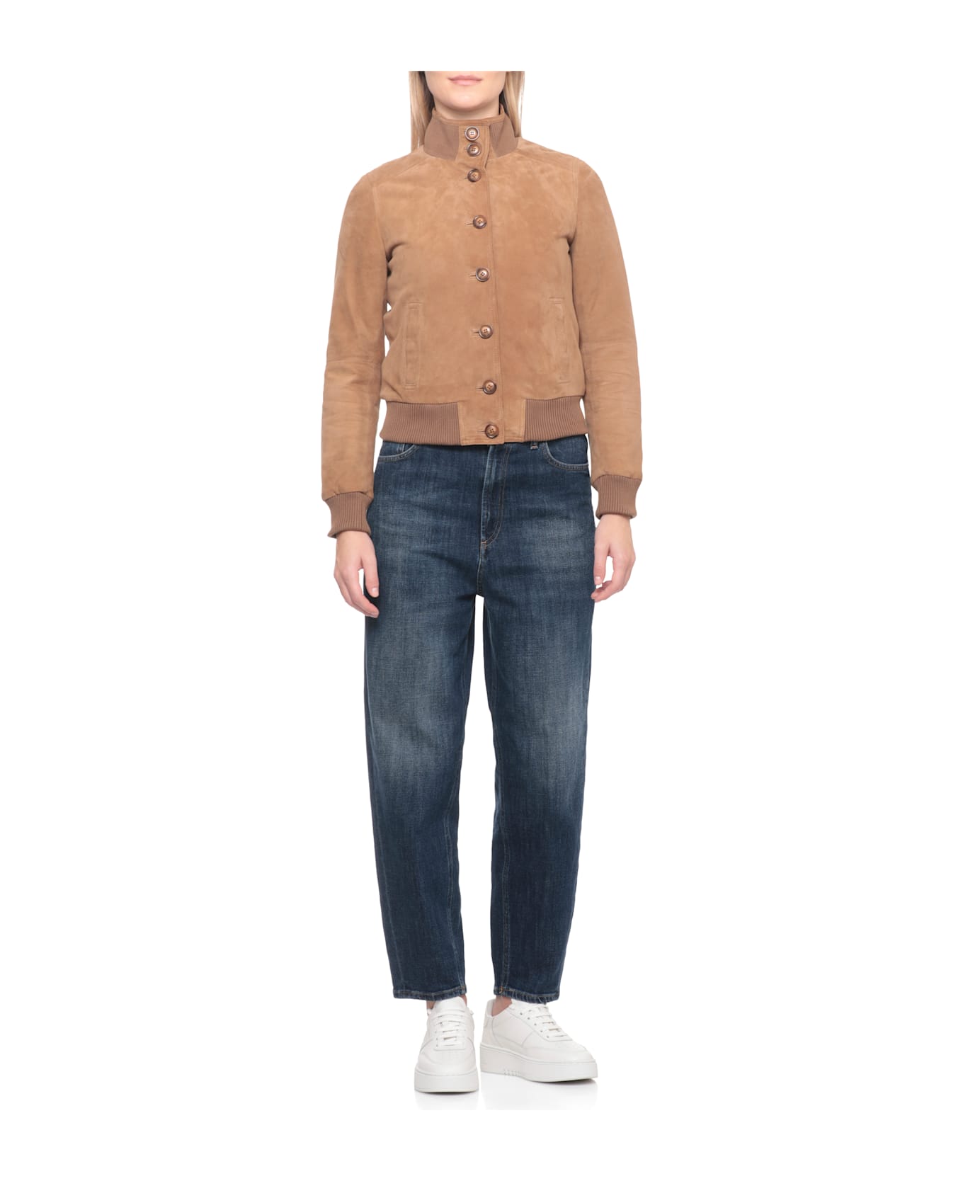 Bully Suede Leather Bomber Jacket - Brown