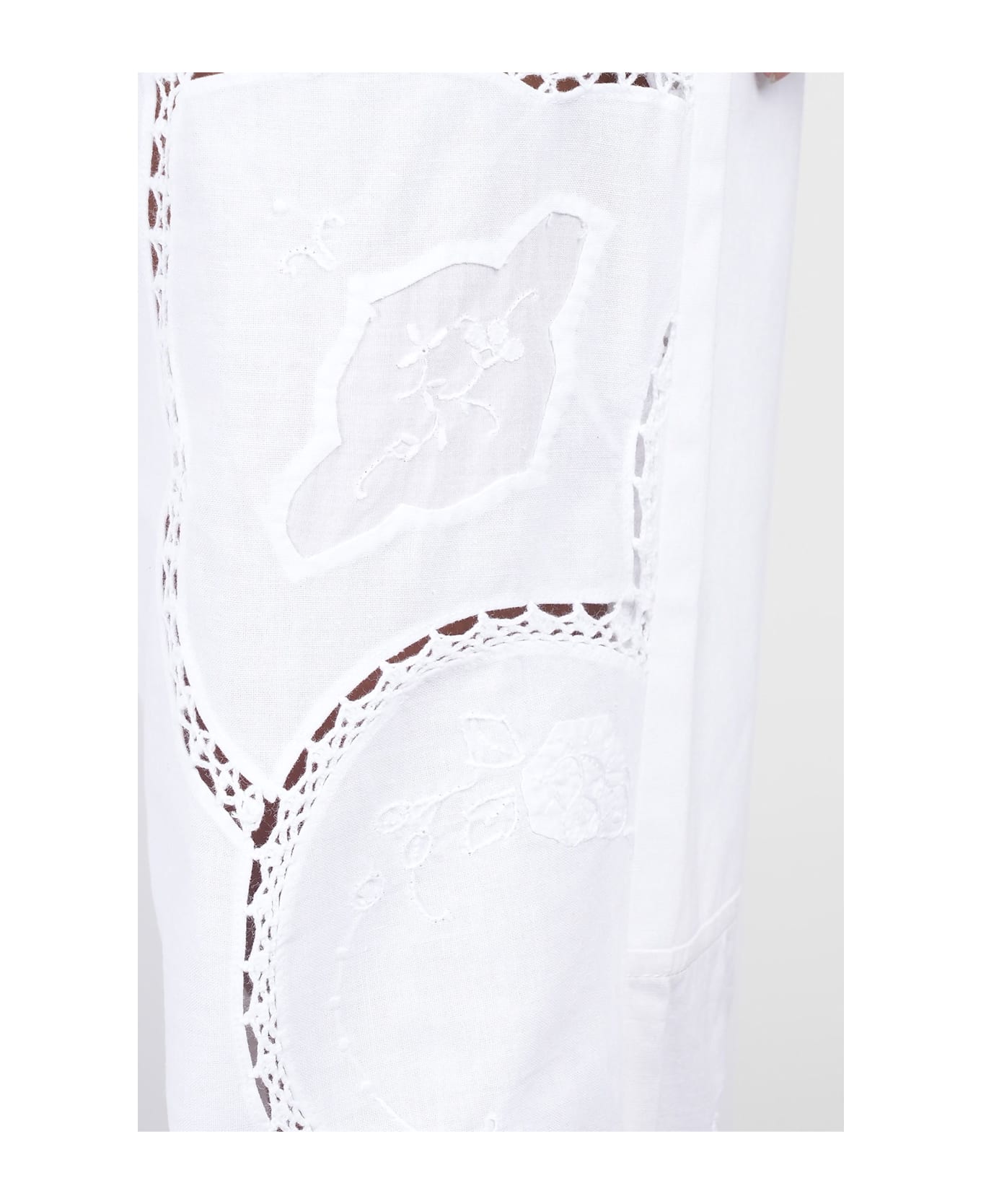 Marine Serre Pants In White Cotton - white