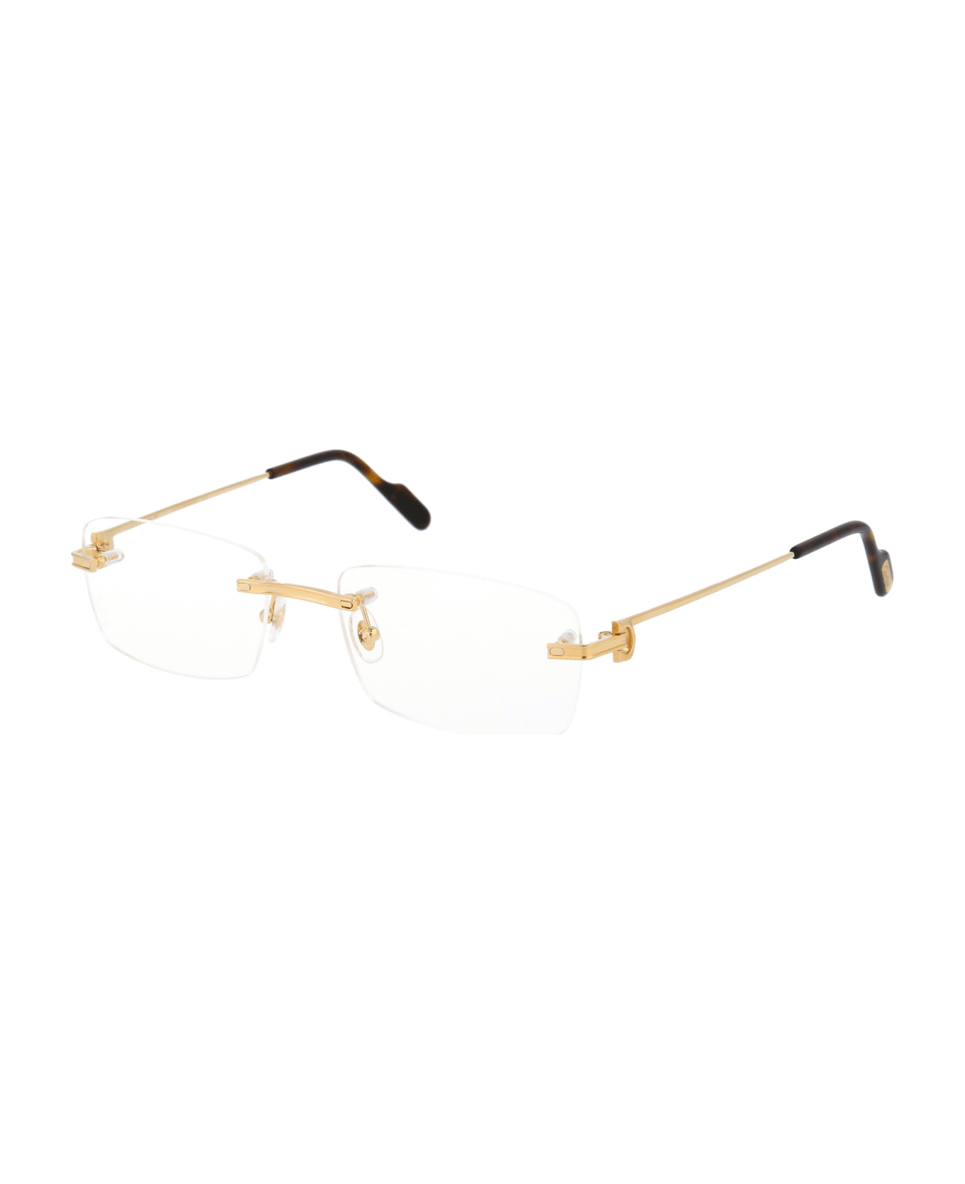 Cartier Eyewear Ct0259o Glasses - 002 GOLD GOLD TRANSPARENT