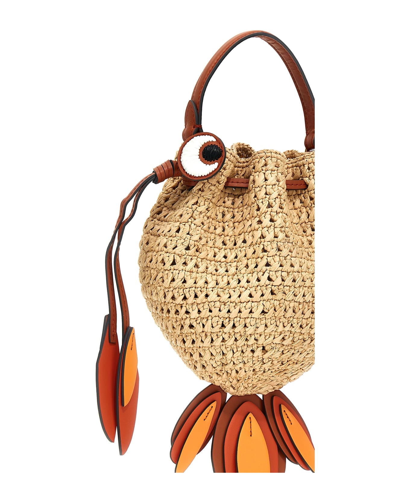 Anya Hindmarch 'raffia Goldfish Mini' Crossbody Bag - Beige