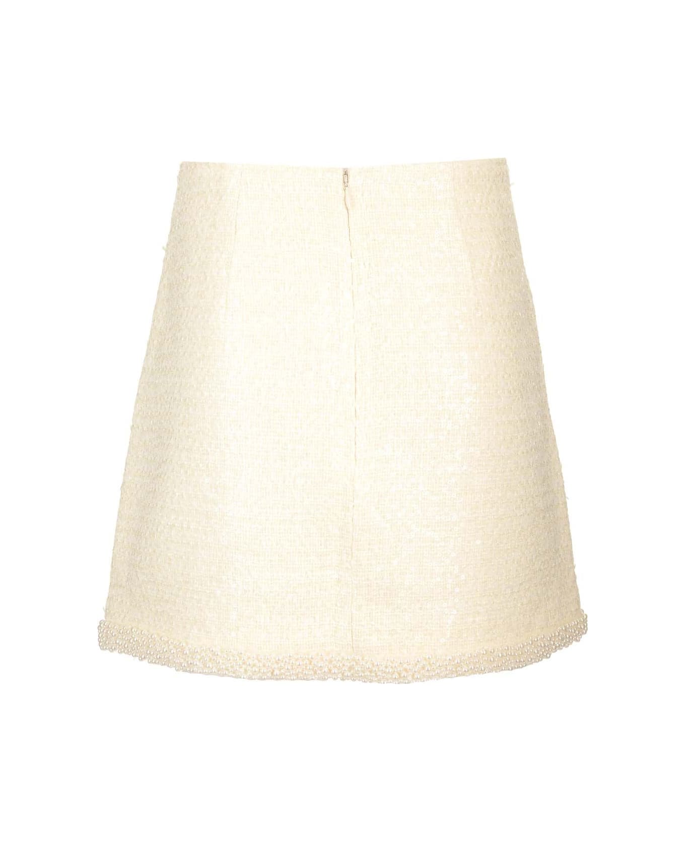 self-portrait Boucle Mini Skirt