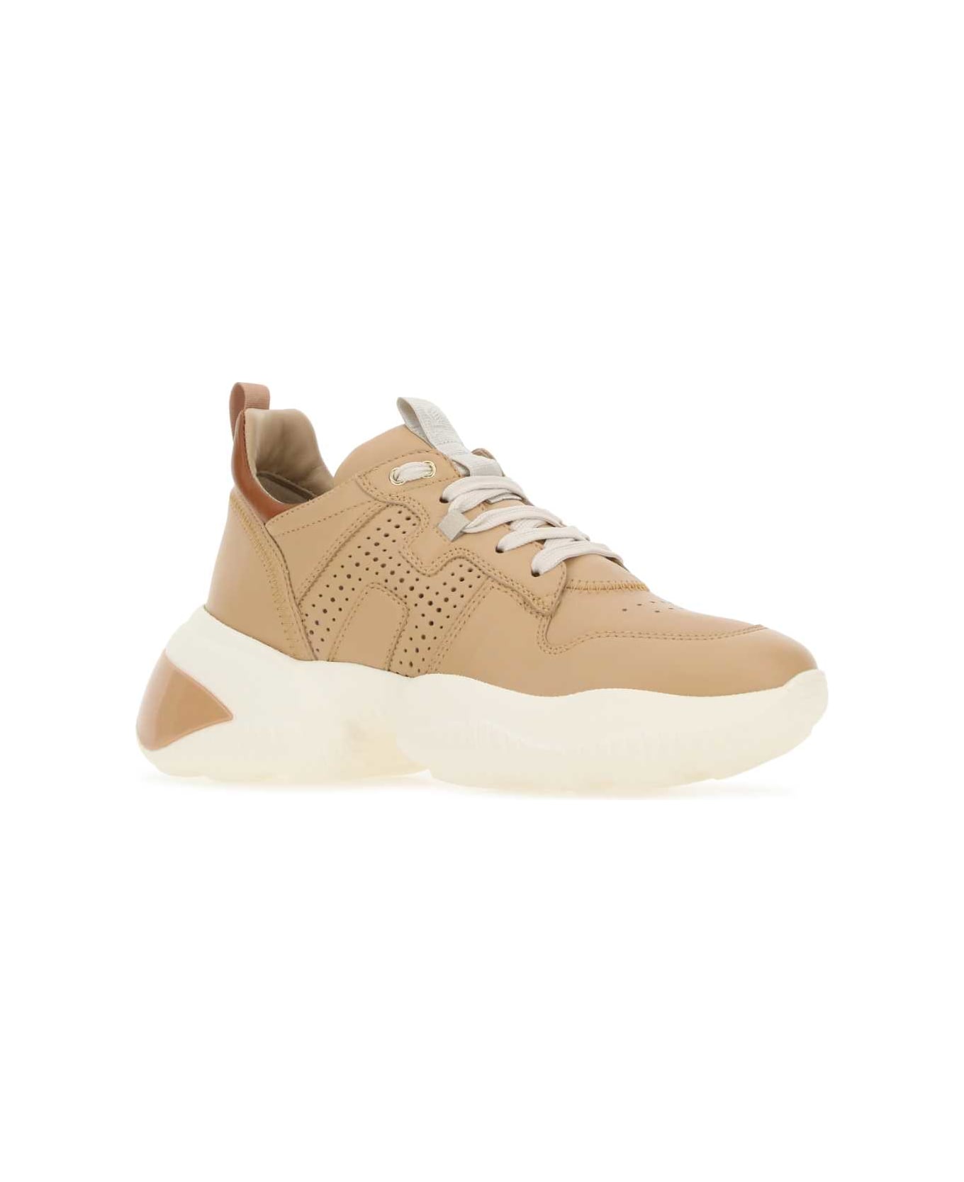 Hogan Camel Leather Interaction Sneakers - 078Z