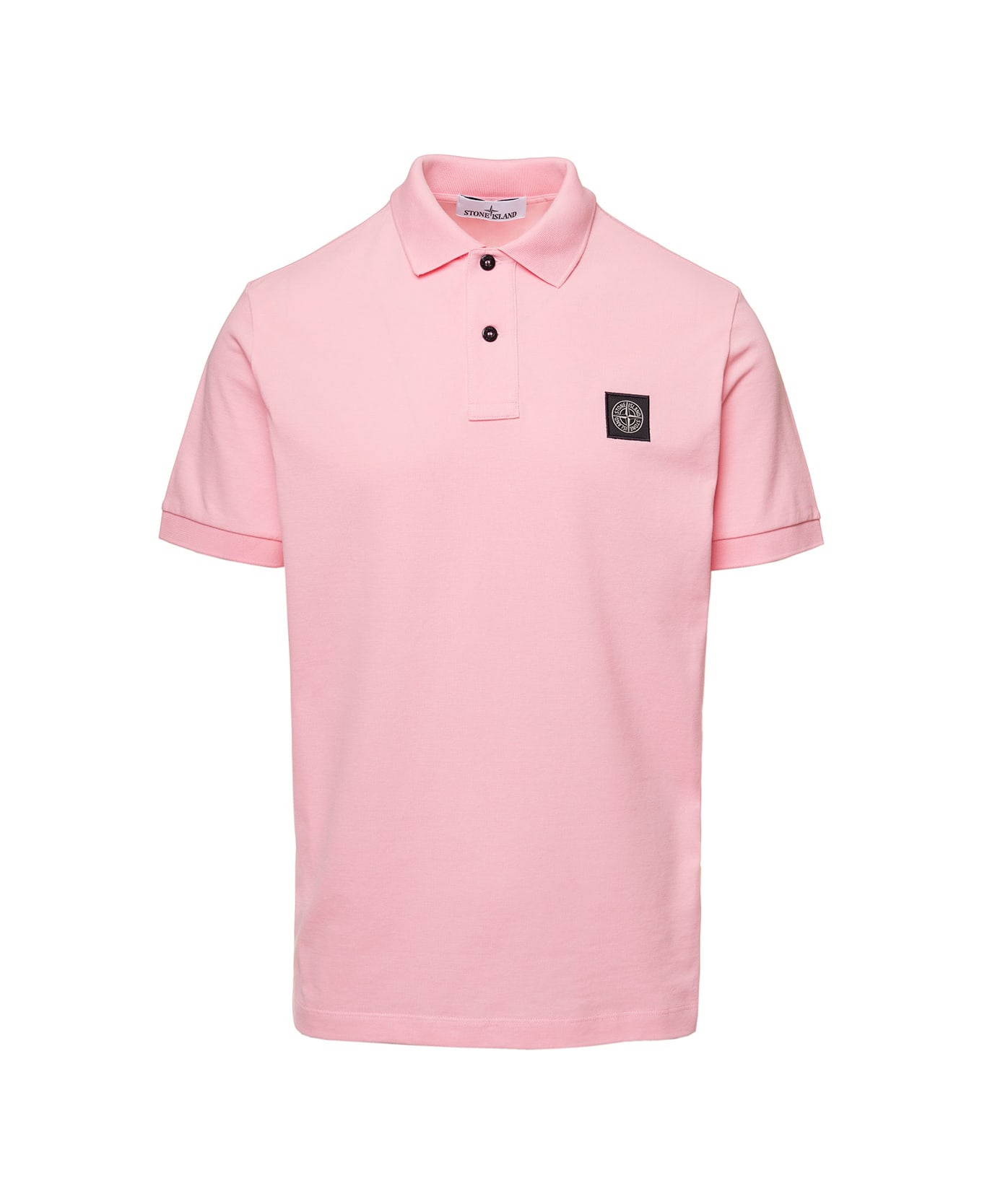 Stone Island Camisa Polo jersey Reta Lisa Branca Stone Island - Pink