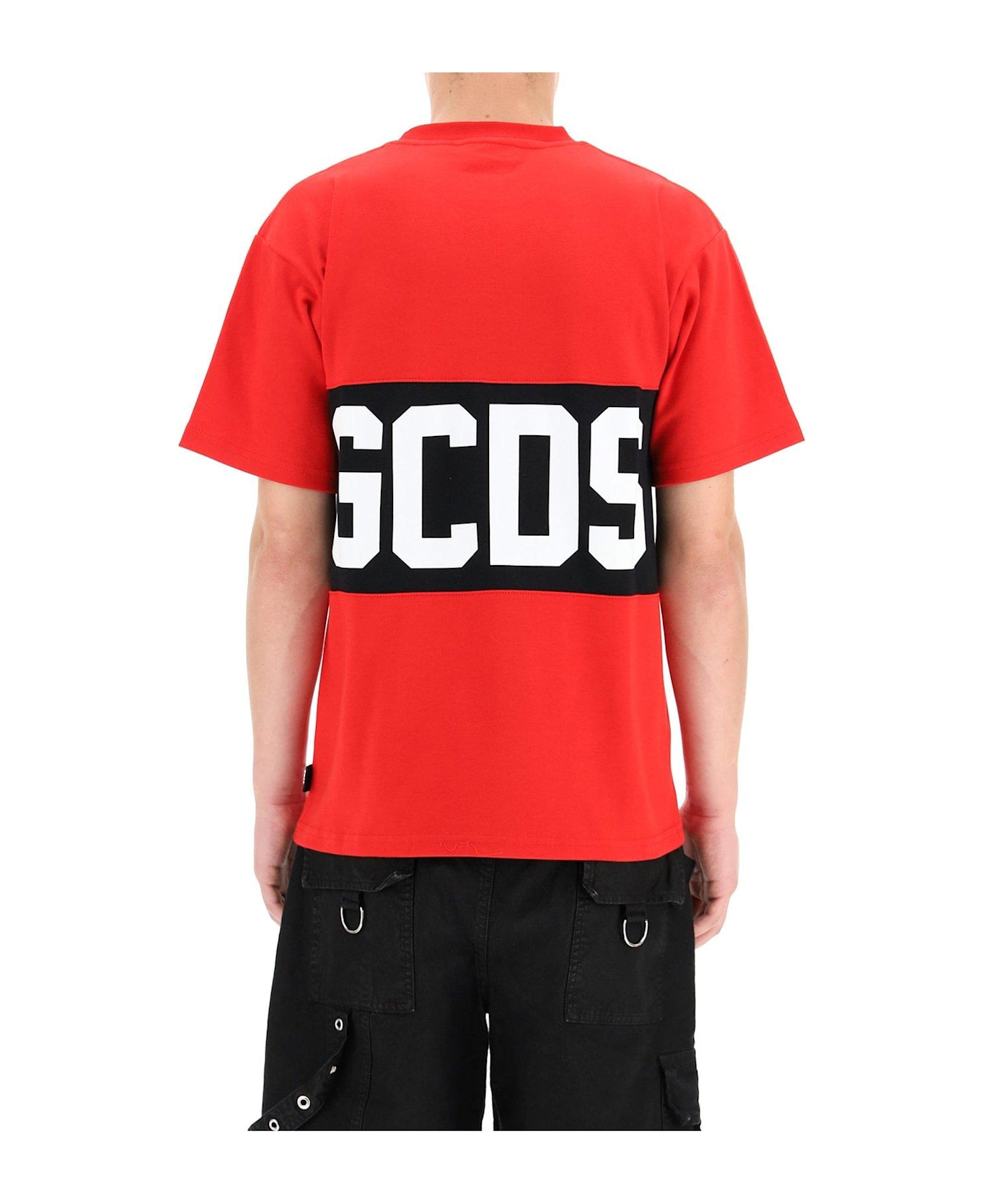 GCDS Band Logo Print T-shirt - Red
