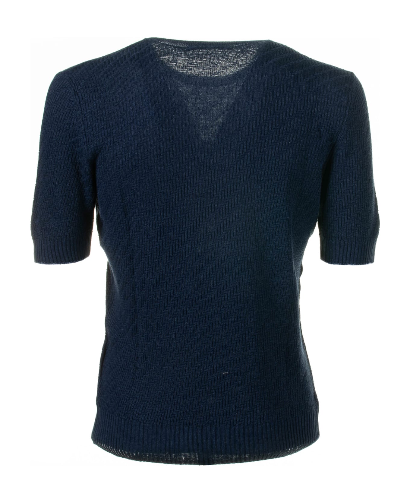 Tagliatore Blue Knitted T-shirt - Blu
