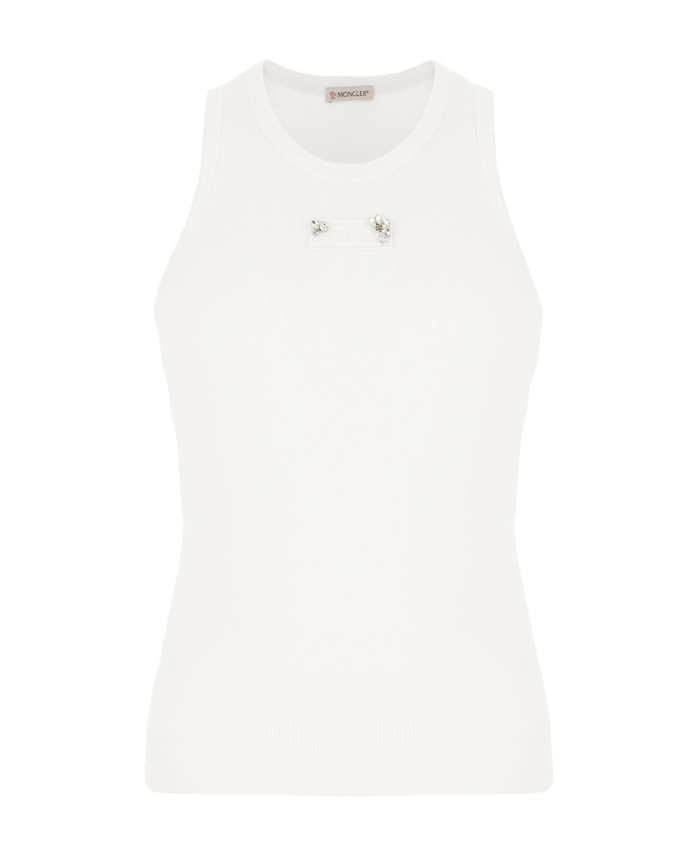 Moncler White Cotton Top - Bianco
