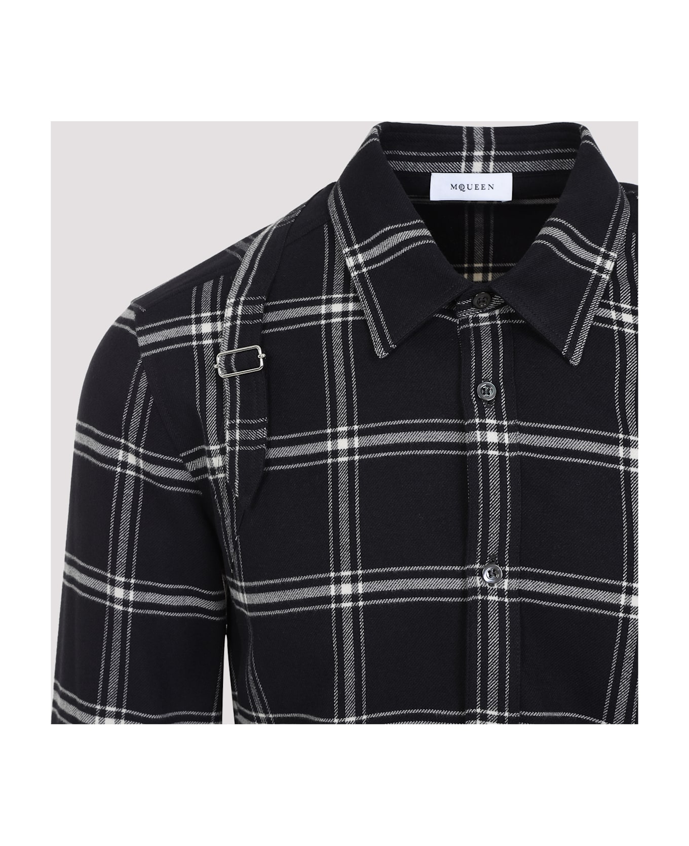 Alexander McQueen Twin Needle Harness Shirt - Black Ivory
