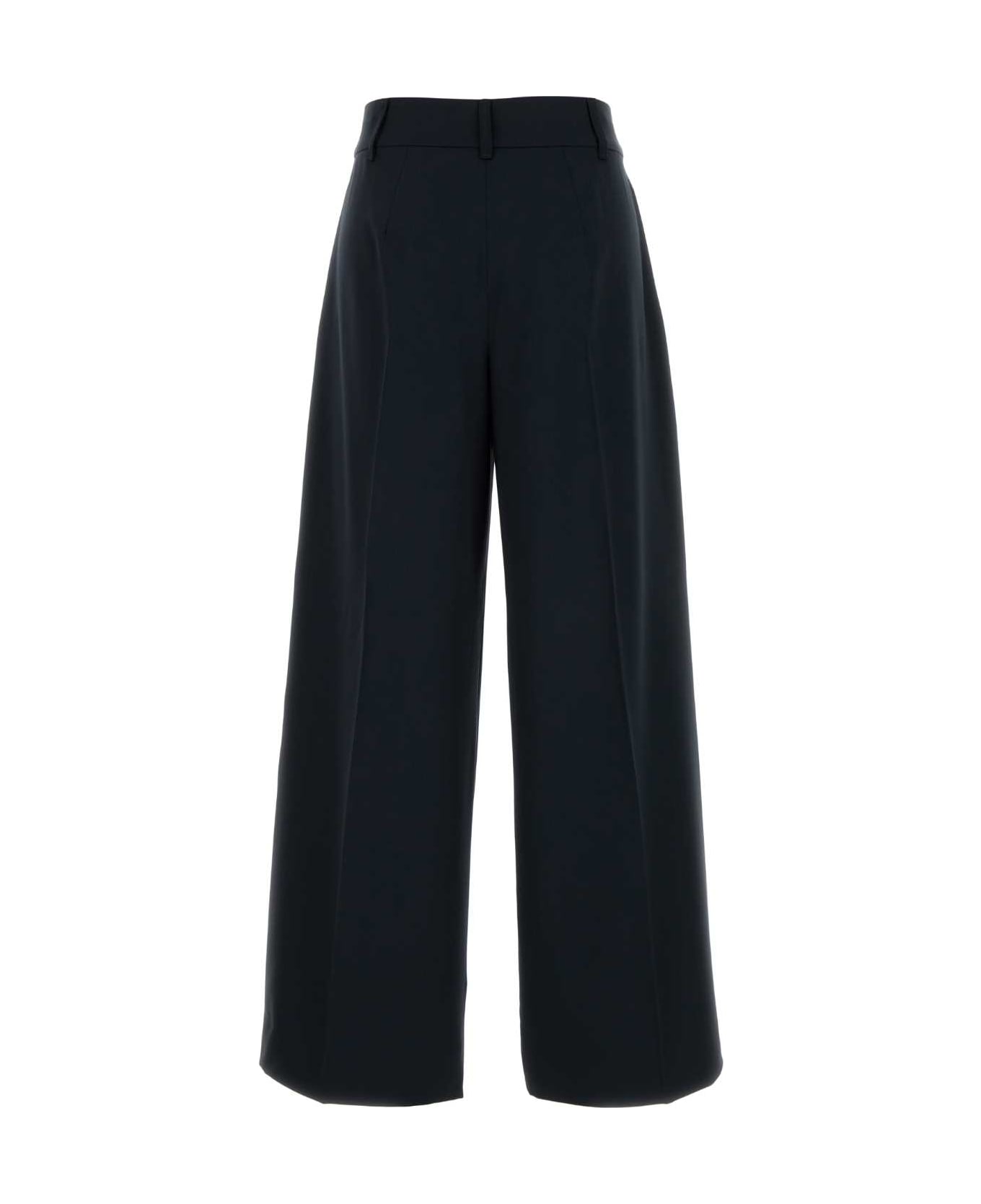 
S Max Mara Midnight Wool Nichols Palazzo Pant - BLU MARINO