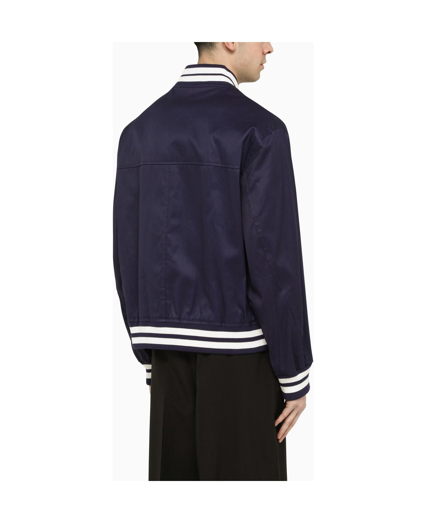 Valentino Bomber Jacket With Patch - Blue