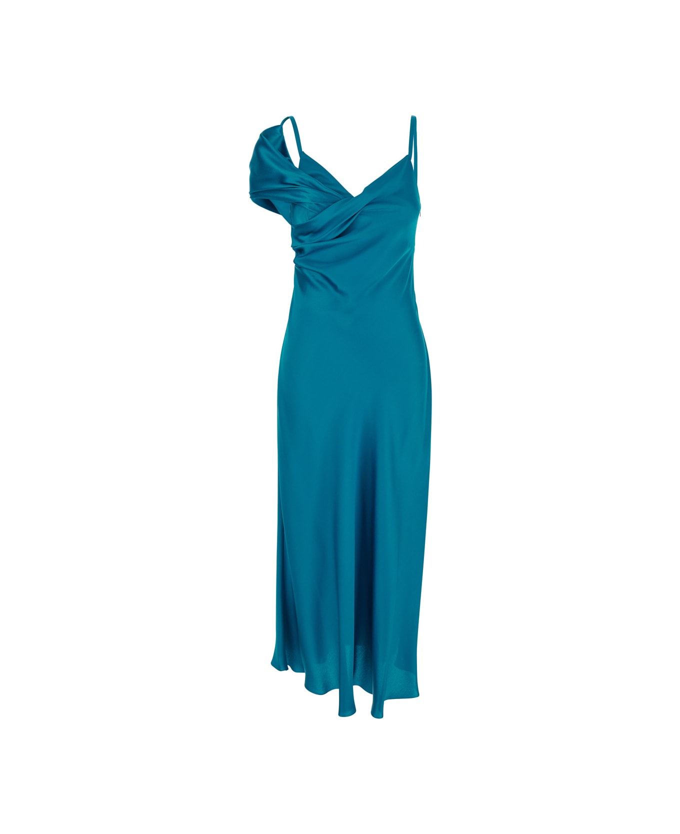 Alberta Ferretti Draped Midi Dress - Blu