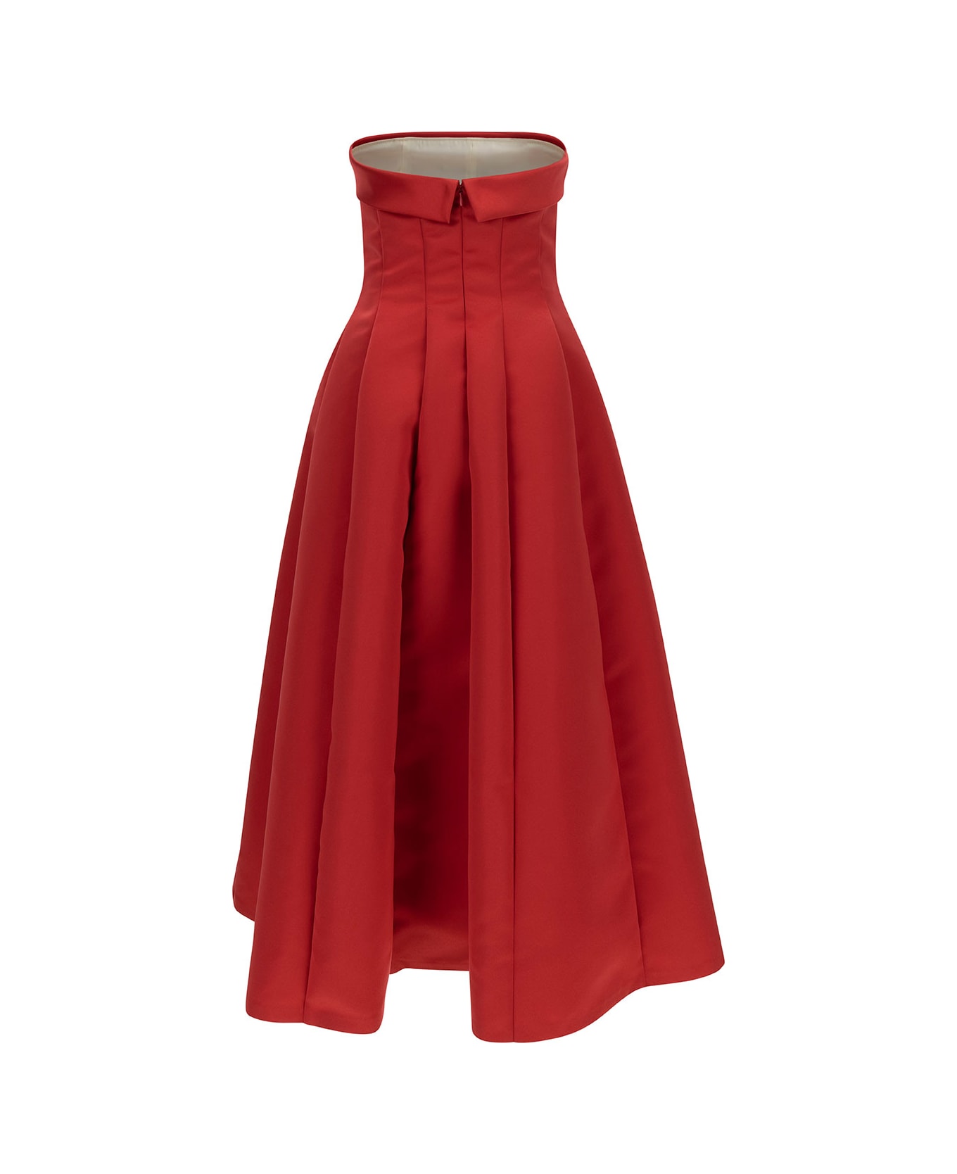 Philosophy di Lorenzo Serafini Longuette Red Dress With Flared Skirt In Duchesse Woman - Red ワンピース＆ドレス