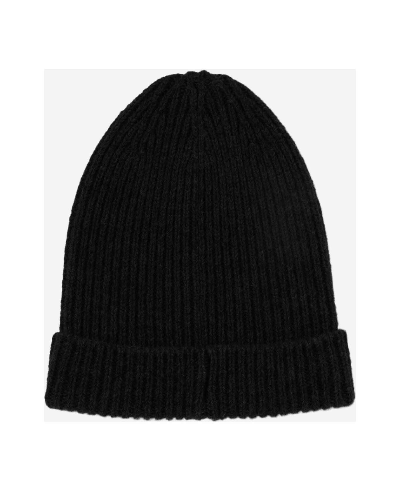 And Wander Wool Beanie With Logo - Black