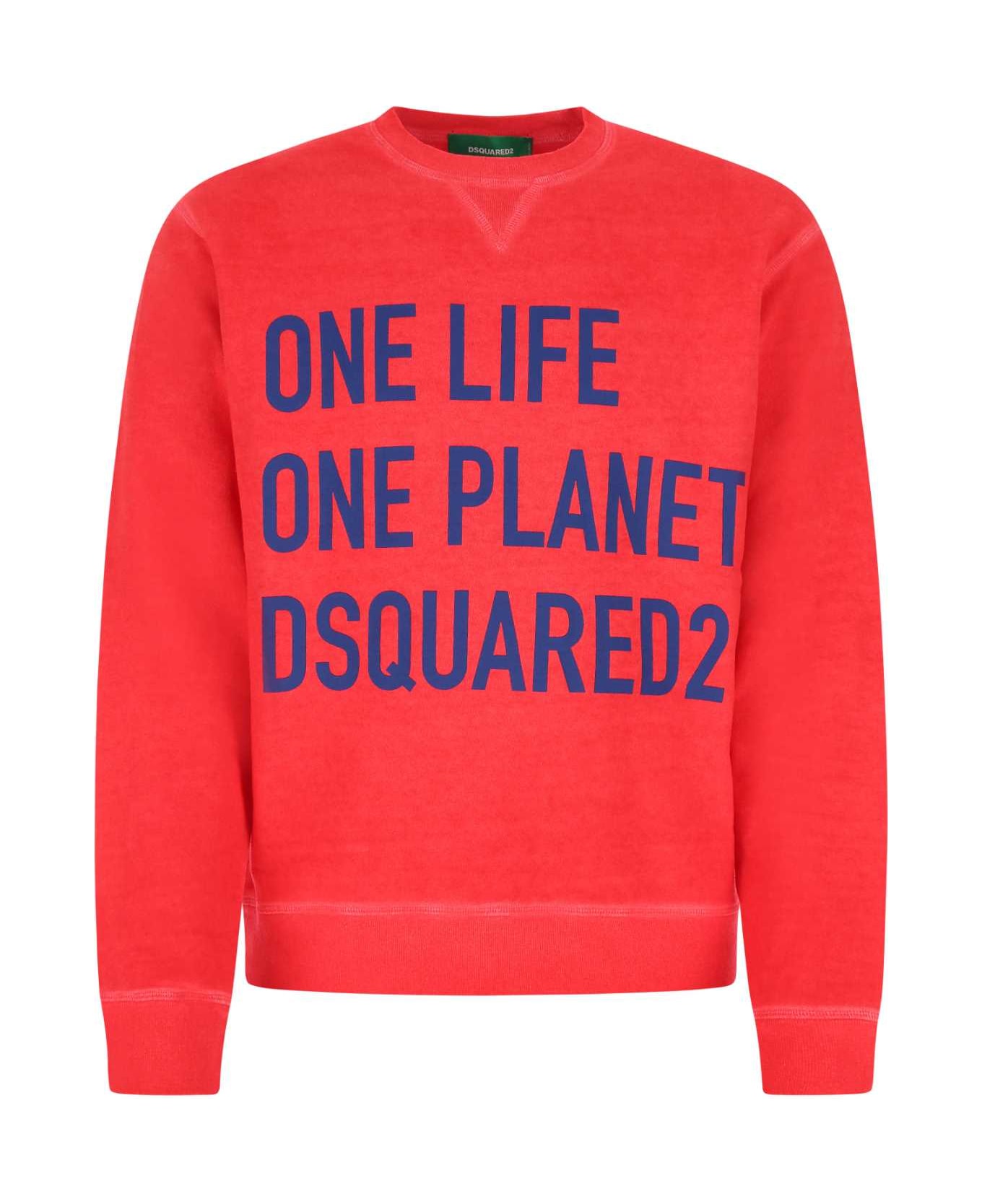 Dsquared2 Red Cotton Sweatshirt - 304