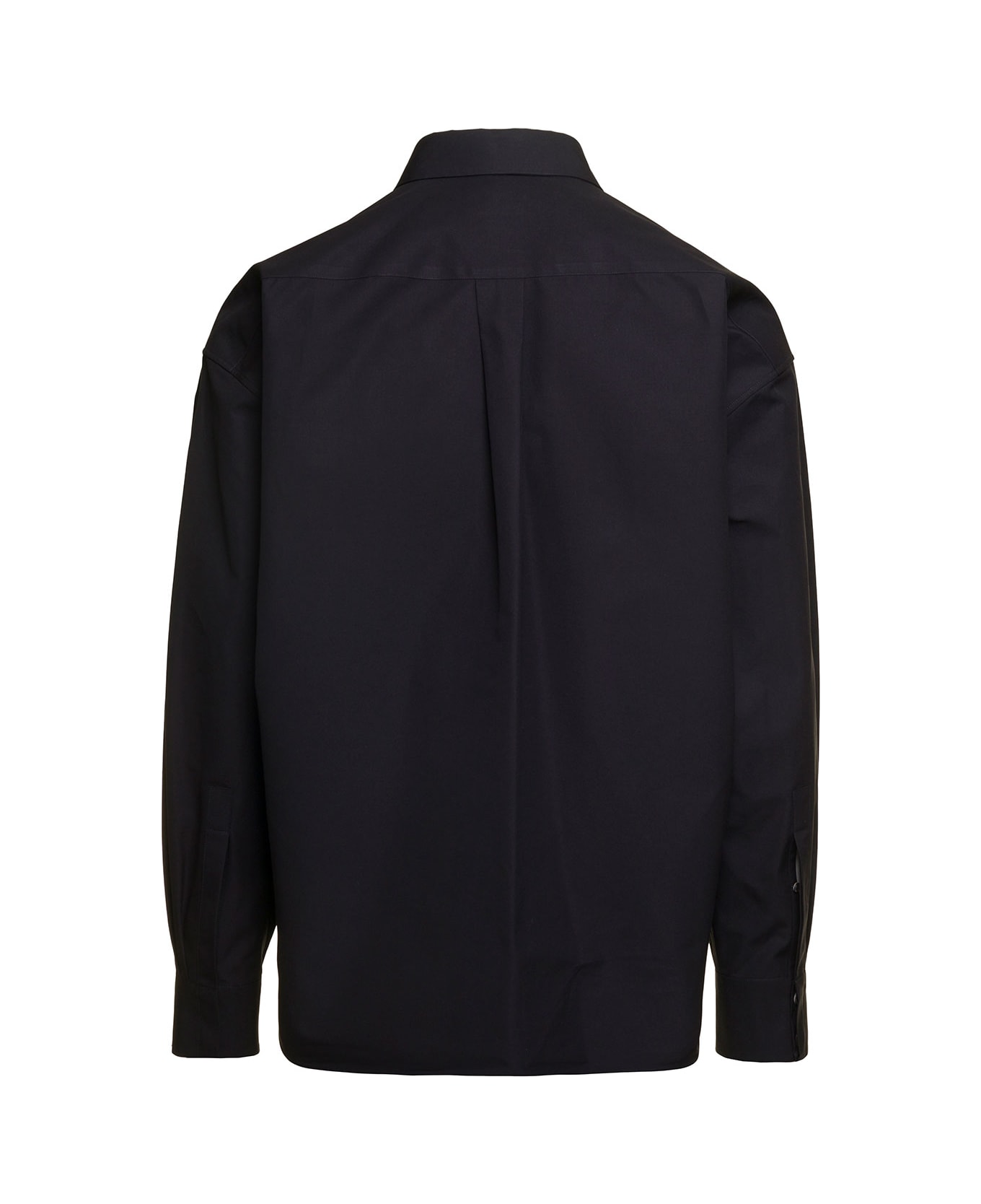 Alexander McQueen Oversized Shirt With Patch Pockets With Flaps - Black