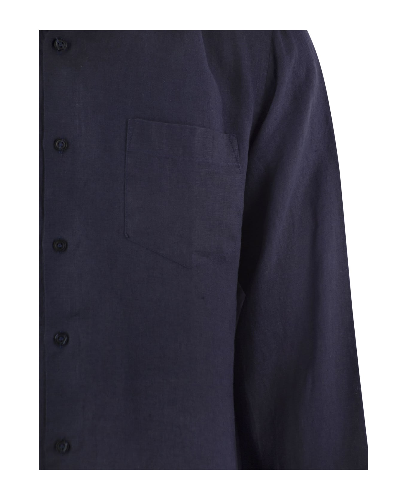 Vilebrequin Long-sleeved Linen Shirt - Marine Blue