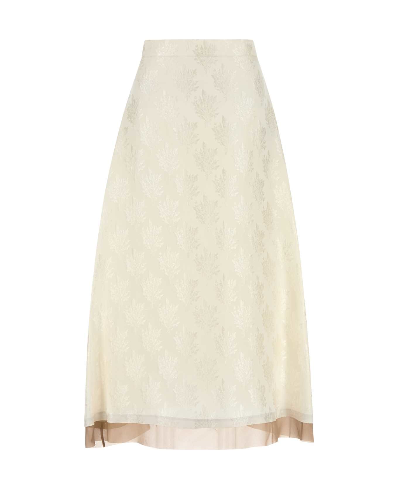 Fendi White Silk Blend Skirt - WHITE