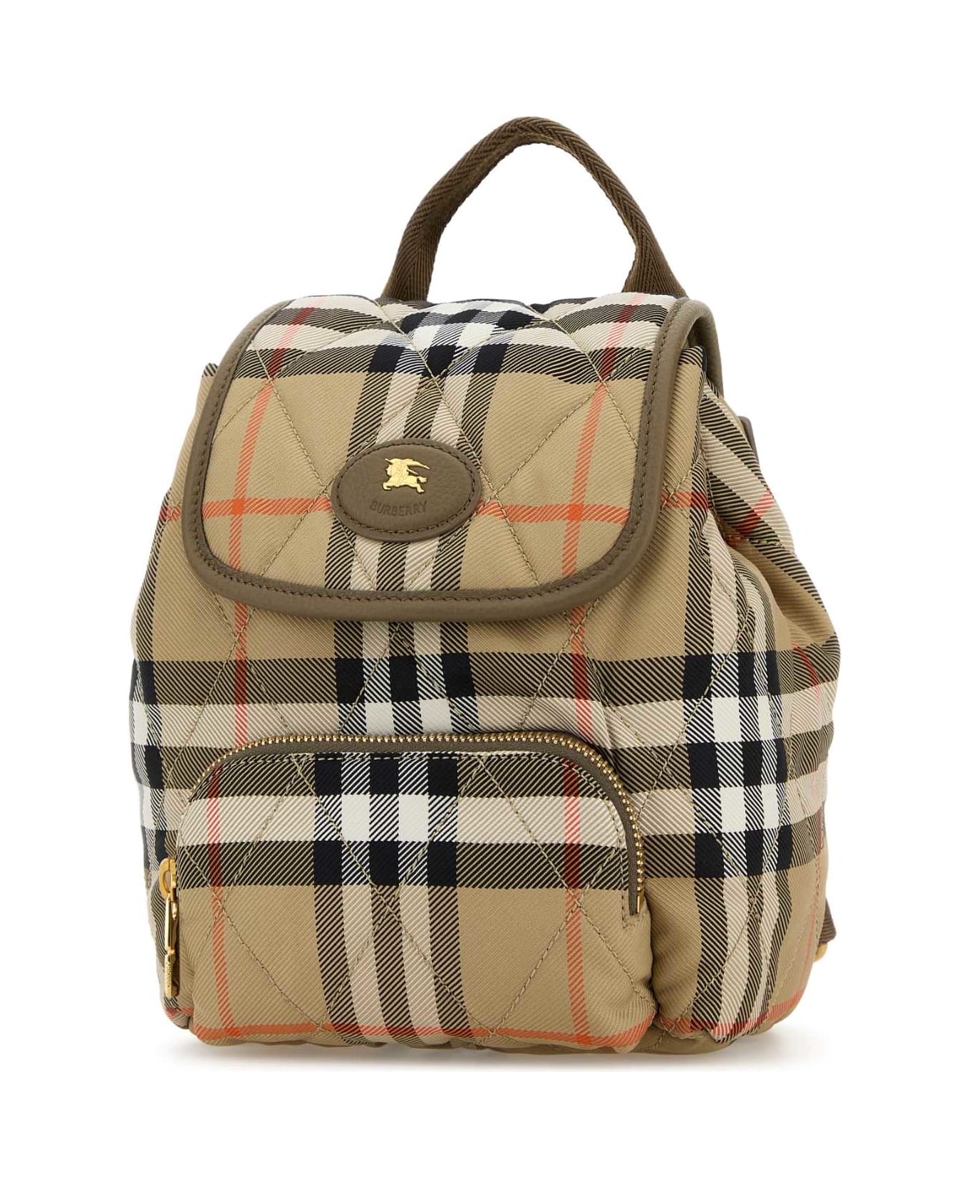 Burberry Embroidered Canvas Mini Horseshoe Backpack - SAND