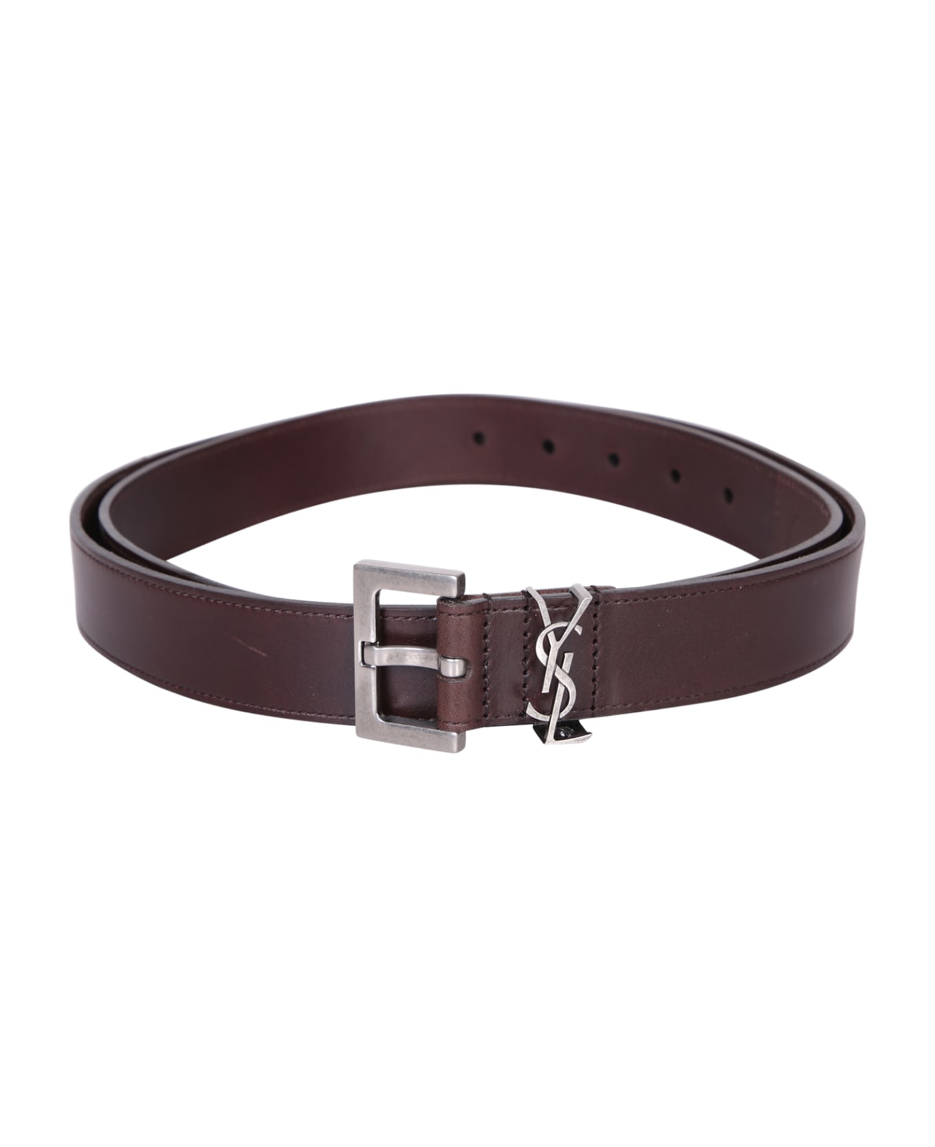 Saint Laurent Logo Brown Belt - Brown ベルト