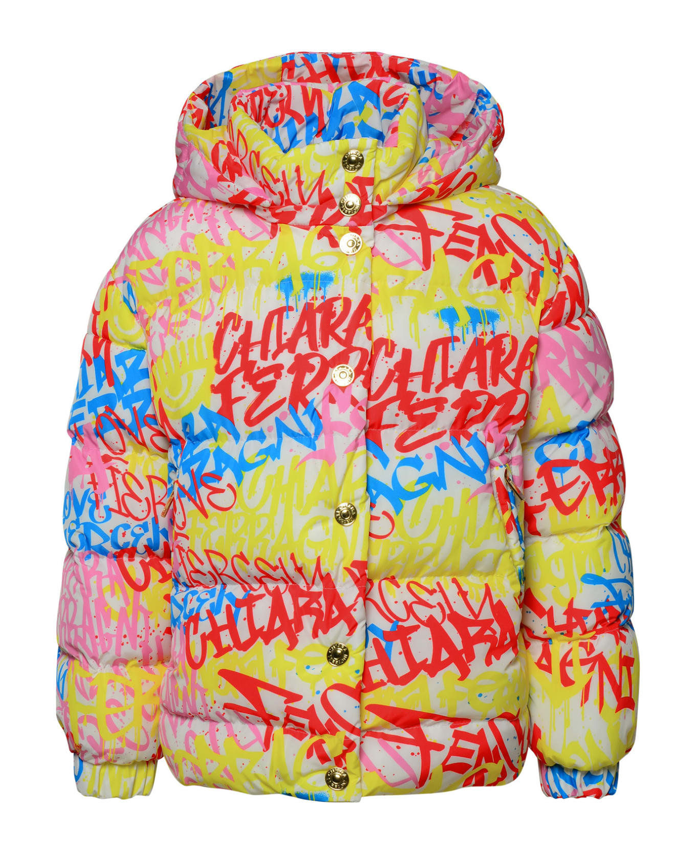 Chiara Ferragni Multicolor Polyester Down Jacket - Multicolor コート＆ジャケット