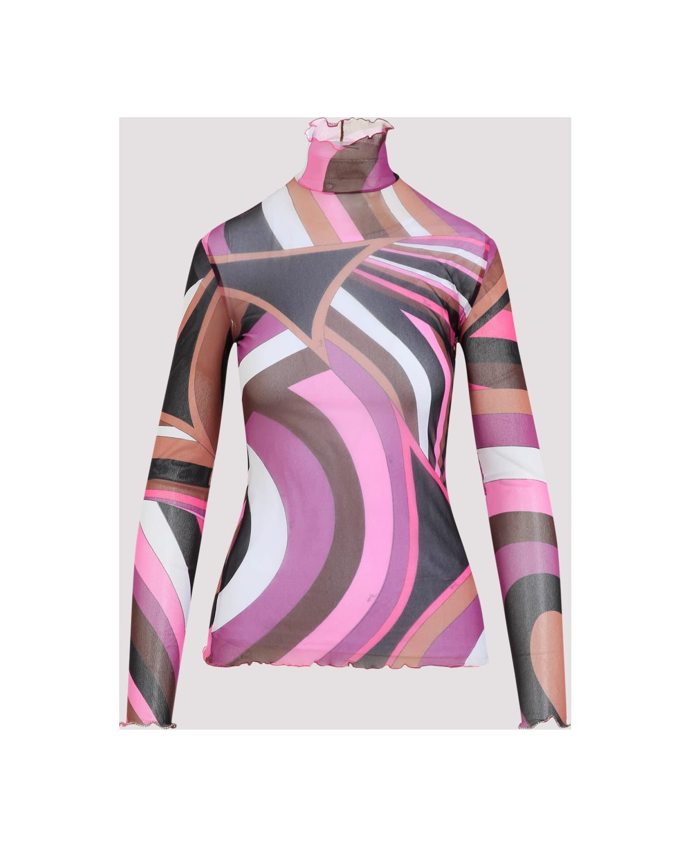 Pucci Long Sleeves T-shirt - Fuxia Marrone