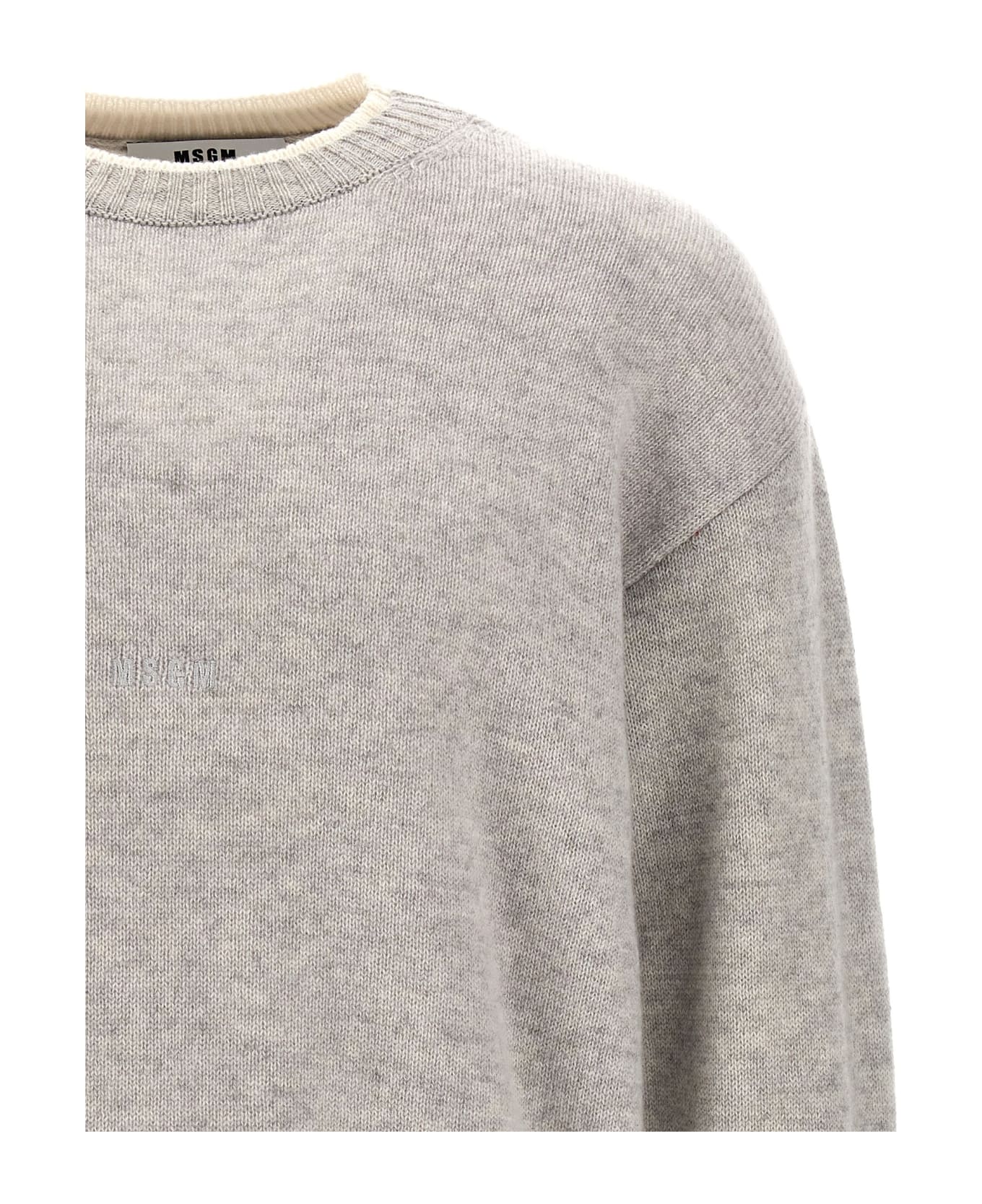 MSGM Logo Embroidery Sweater - Gray