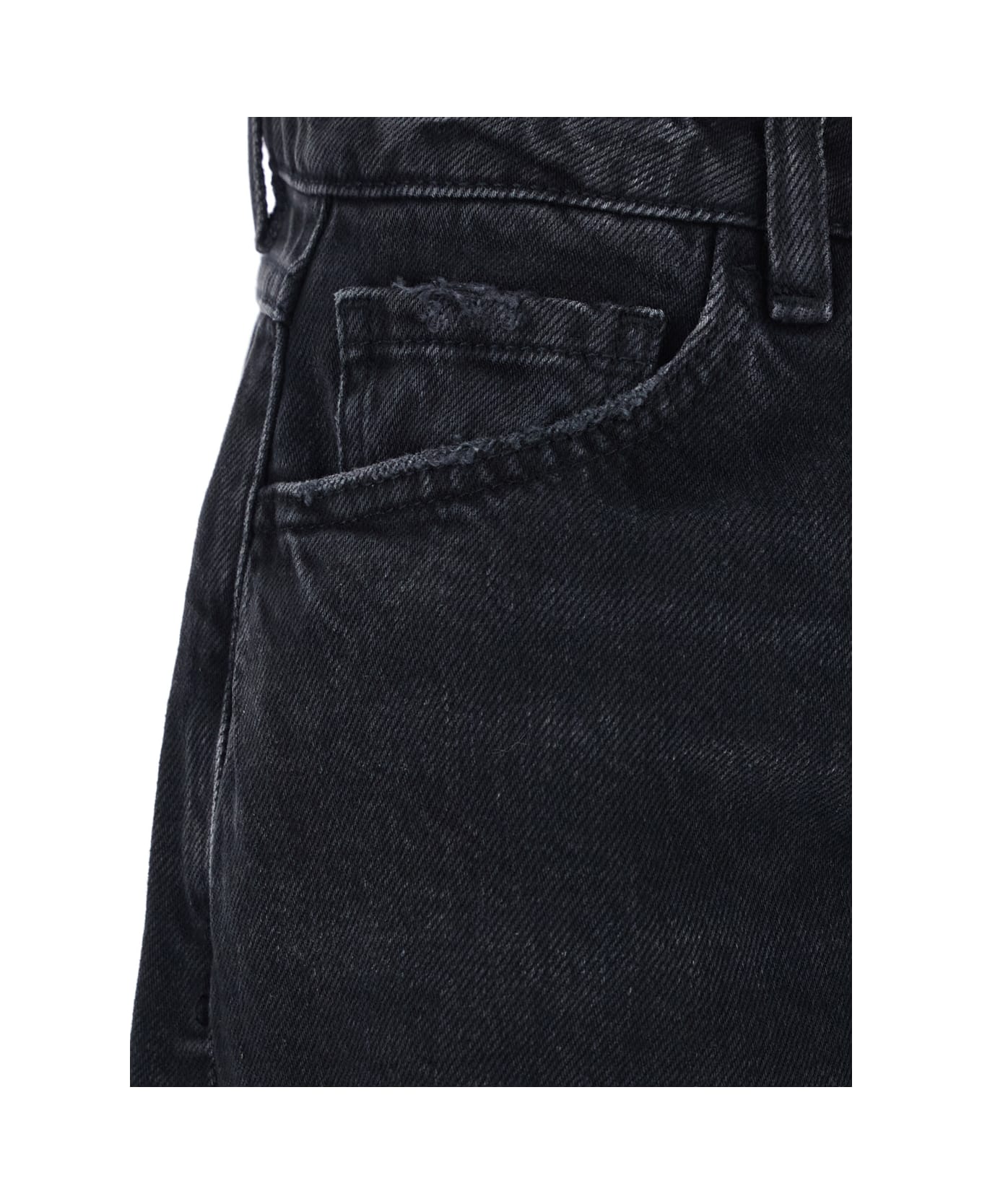 Icon Denim 
debby
 Black Jeans With Wide Leg And Logo Patch On The Rear In Denim Woman - Black