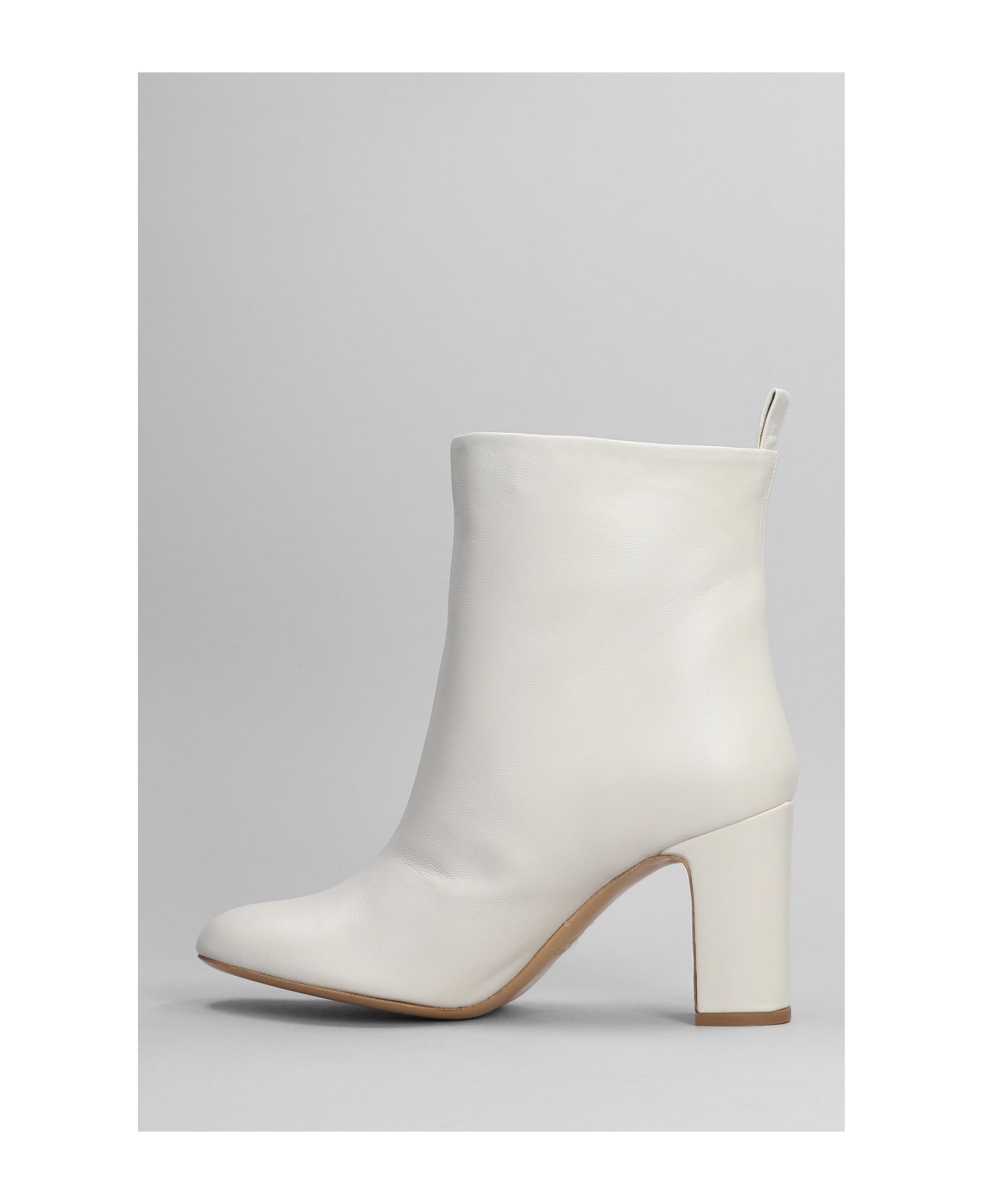 Marc Ellis Allegra High Heels Ankle Boots In White Leather - white
