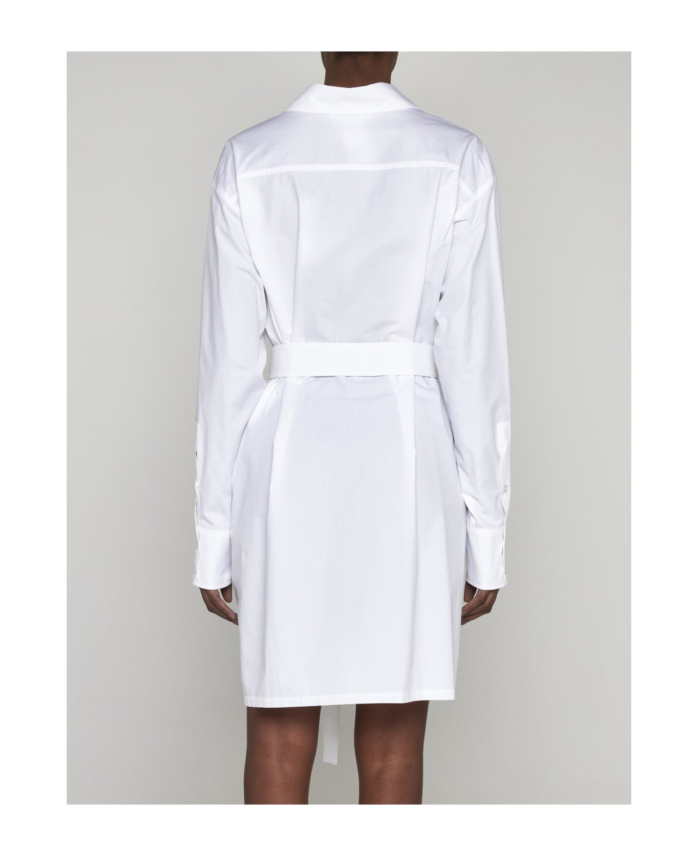 SportMax William Cotton-blend Shirt Dress - White