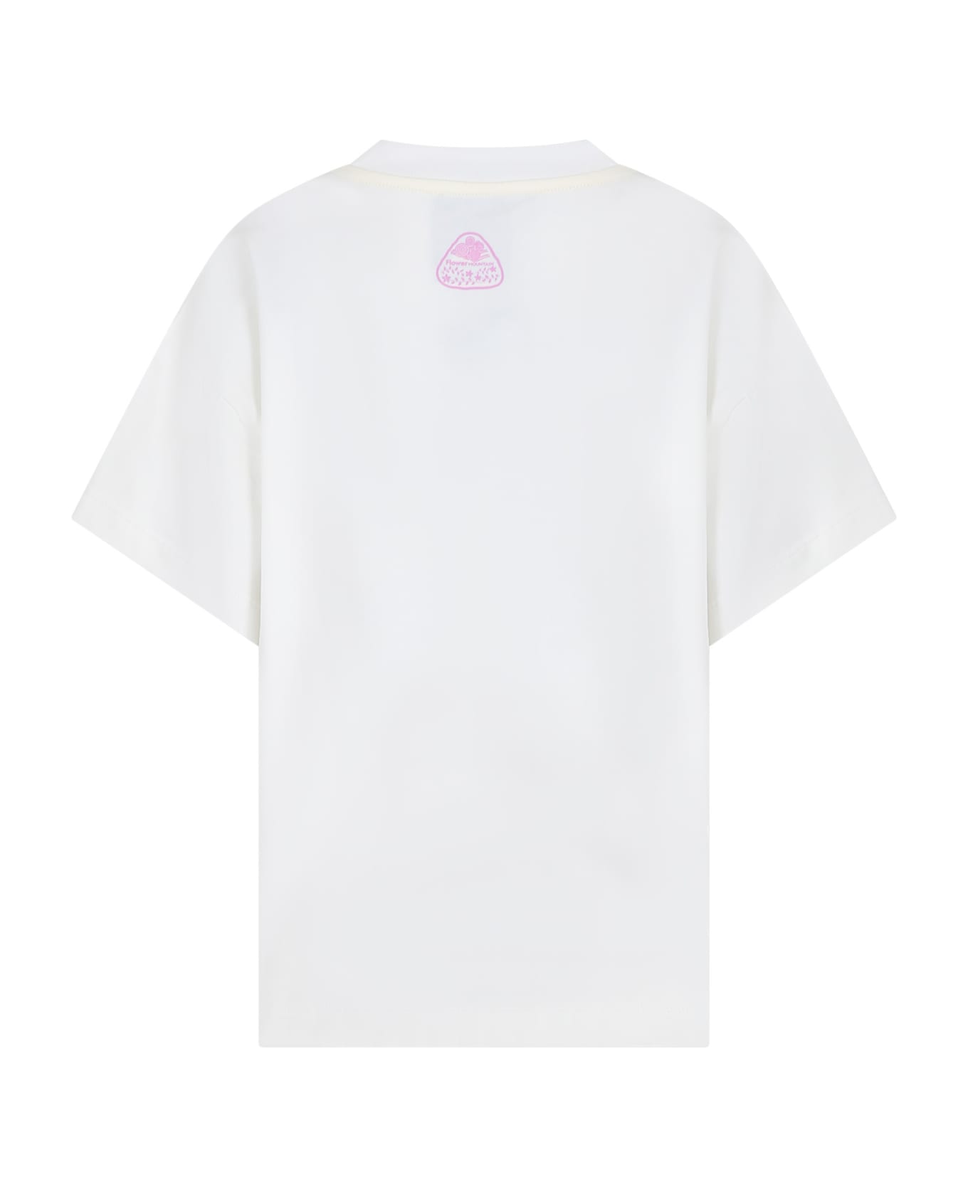Flower Mountain White T-shirt For Girl With Flowers - White