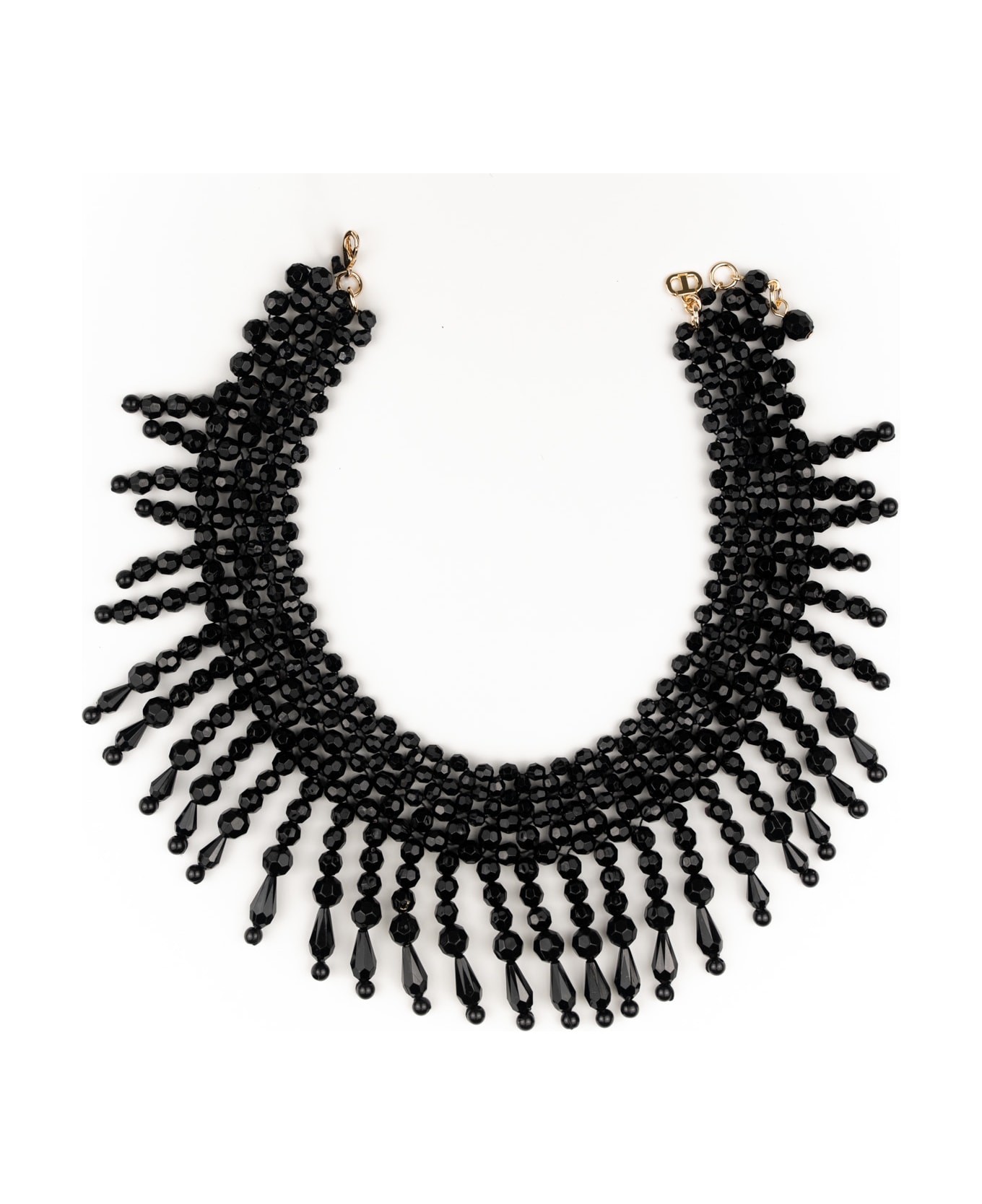 TwinSet Necklace With Black Glass Beads - Nero
