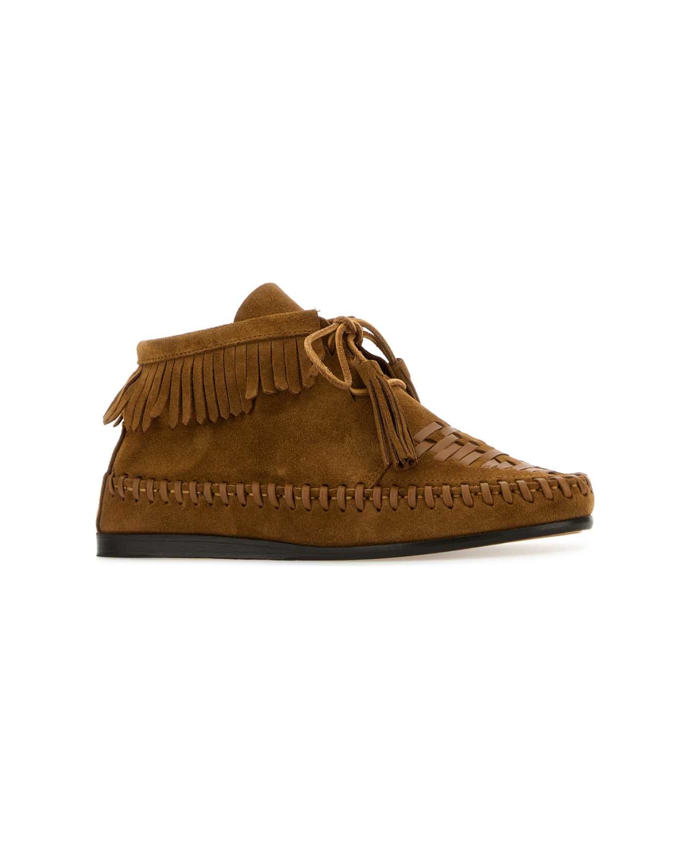 Isabel Marant Camel Suede Felsa Lace-up Shoes - COGNAC