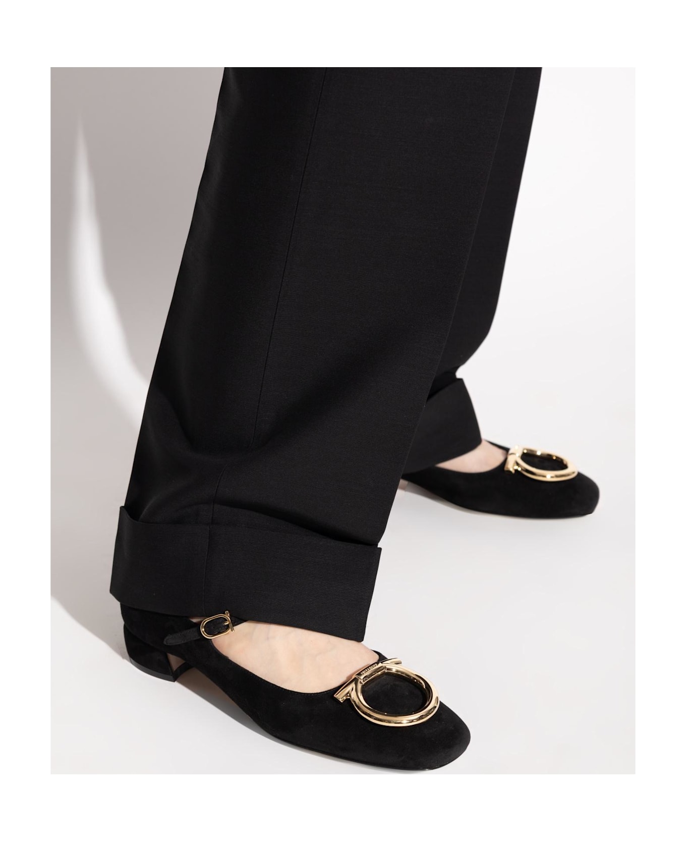 Ferragamo Suede High-heeled Shoes - Black