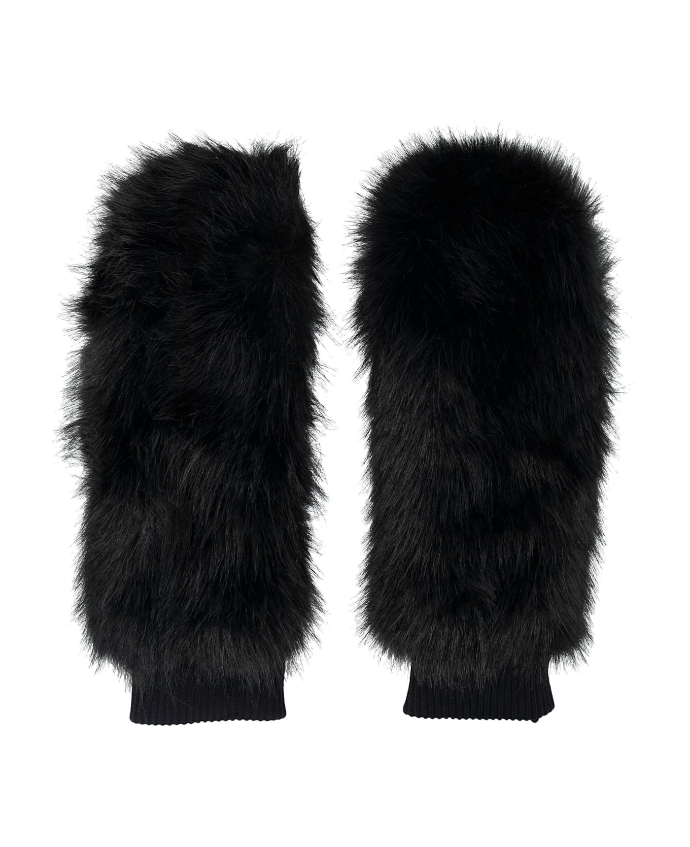 Perfect Moment Faux Fur Mittens - BLACK