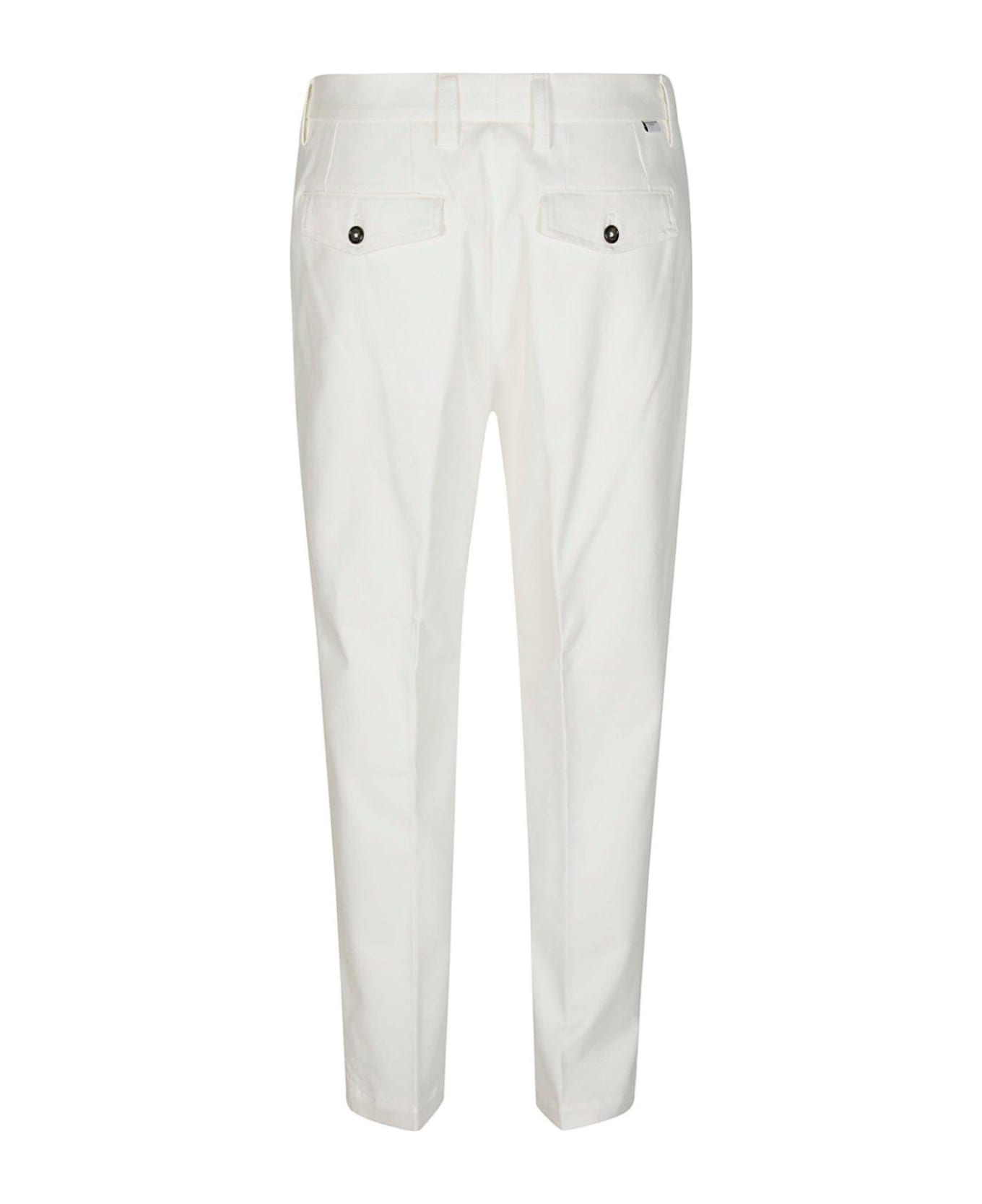 Paolo Pecora Front-pleat Tapered Trousers - Bianco ボトムス