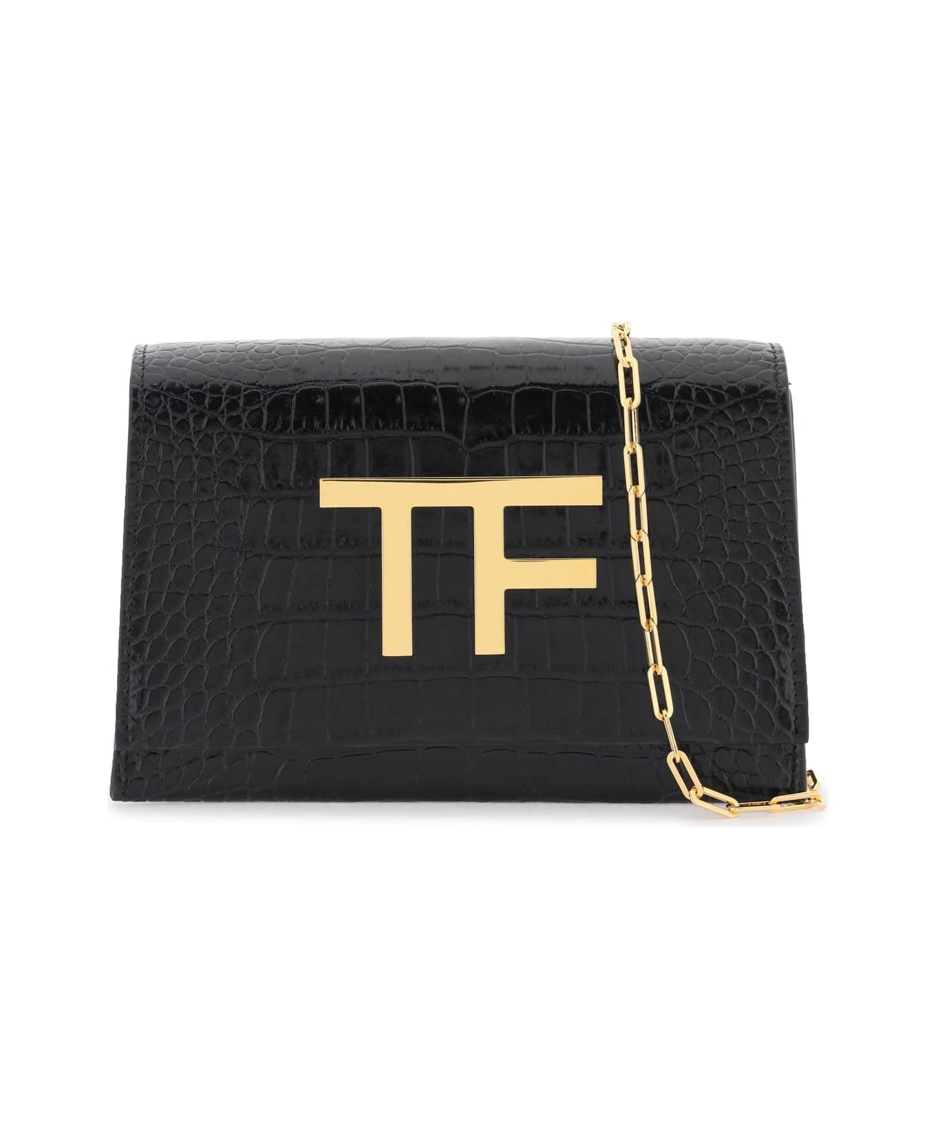 Tom Ford Evening Mini Bag Tf Logo - Black