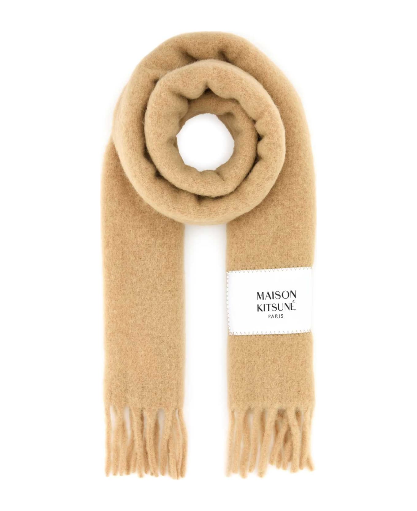 Maison Kitsuné Beige Alpaca Blend Scarf - CHAMOMILE