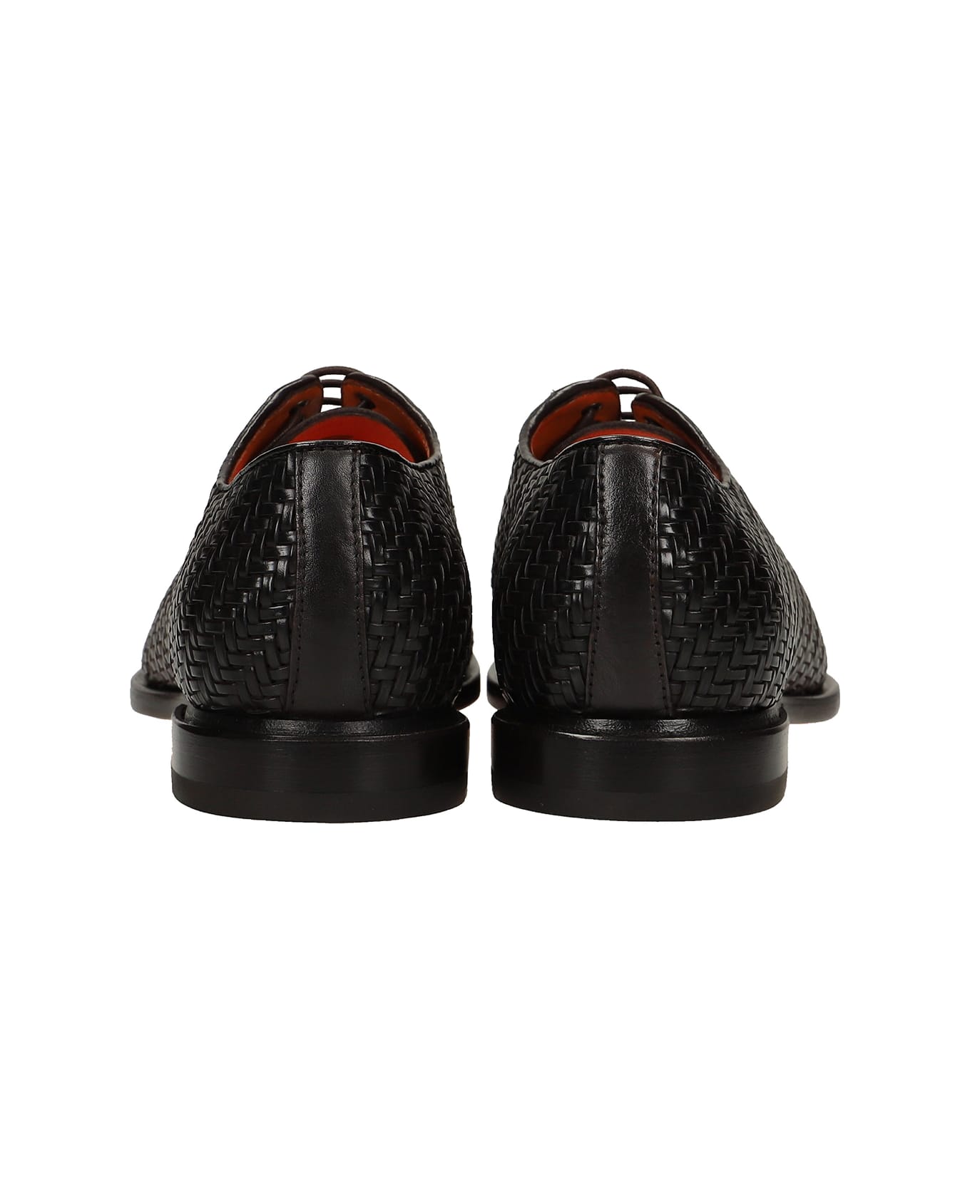 Santoni Lace Up Shoes In Brown Leather - brown