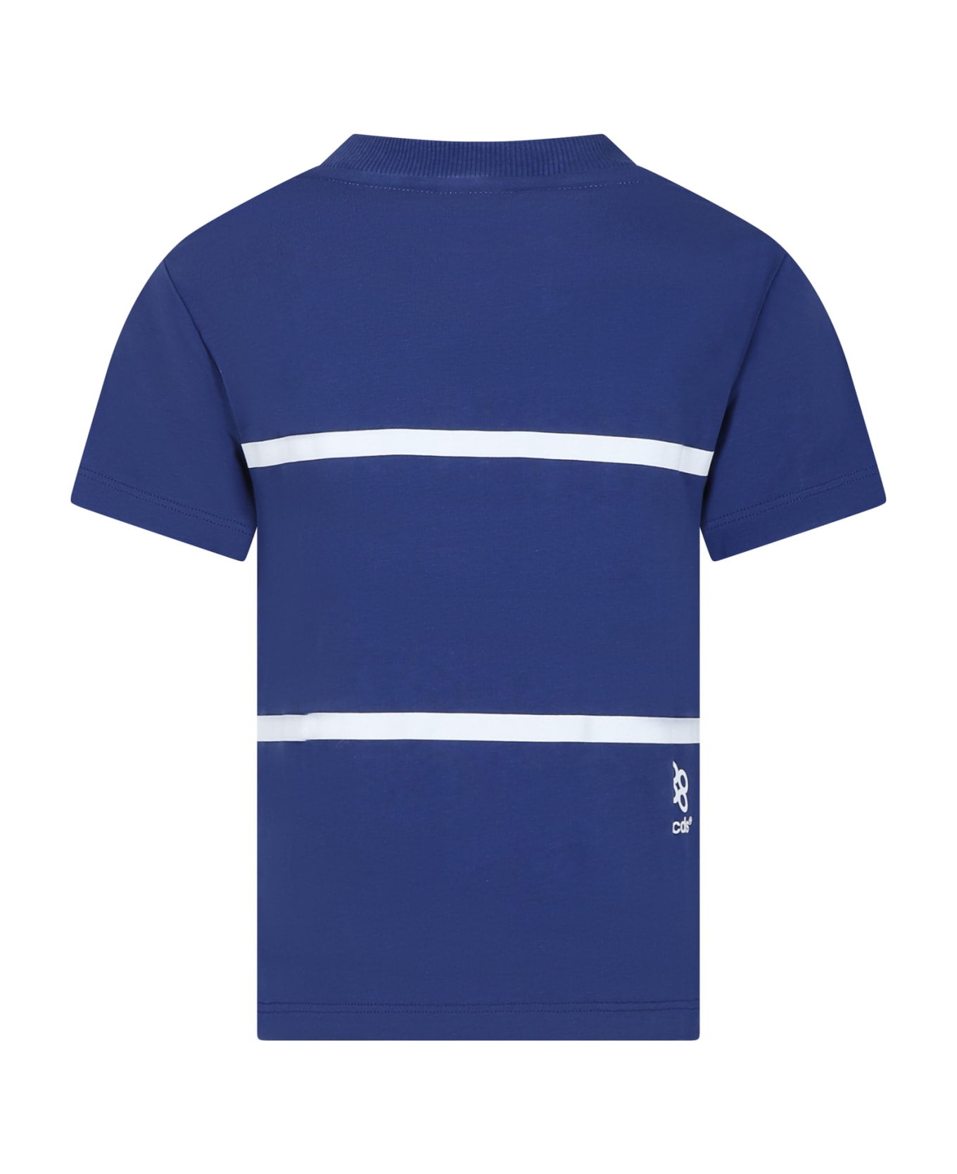 GCDS Mini Blue T-shirt For Boy With Logo - Blue