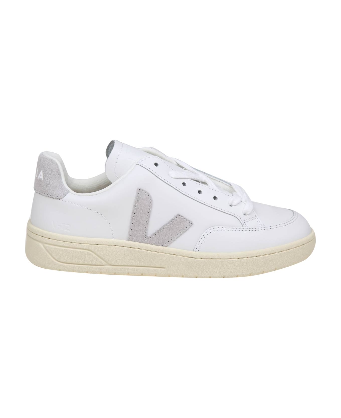 Veja V 12 Sneakers In White/grey Leather - white/light grey