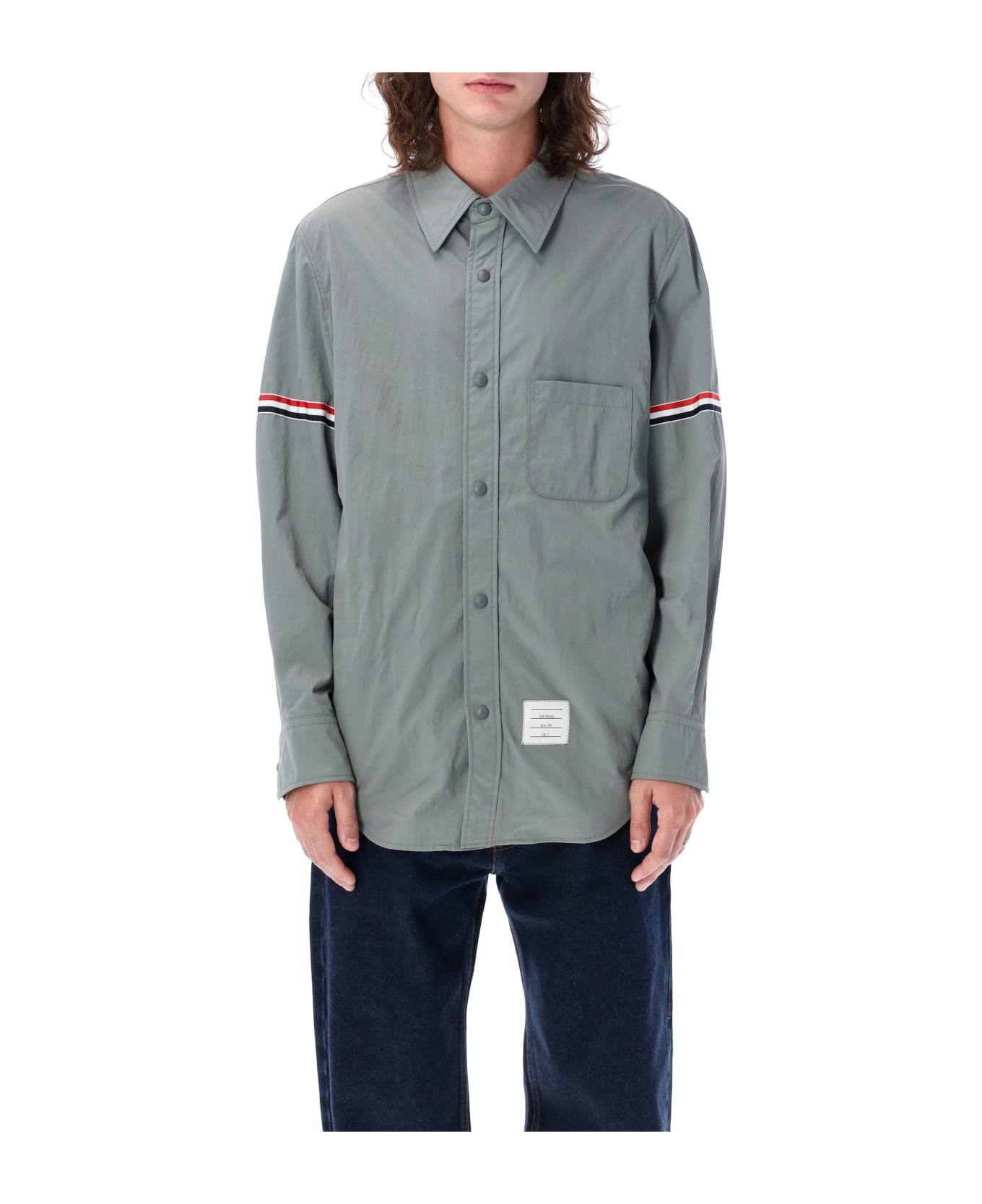 Thom Browne Rwb Armband Piquè Shirt Jacket - Med Grey シャツ