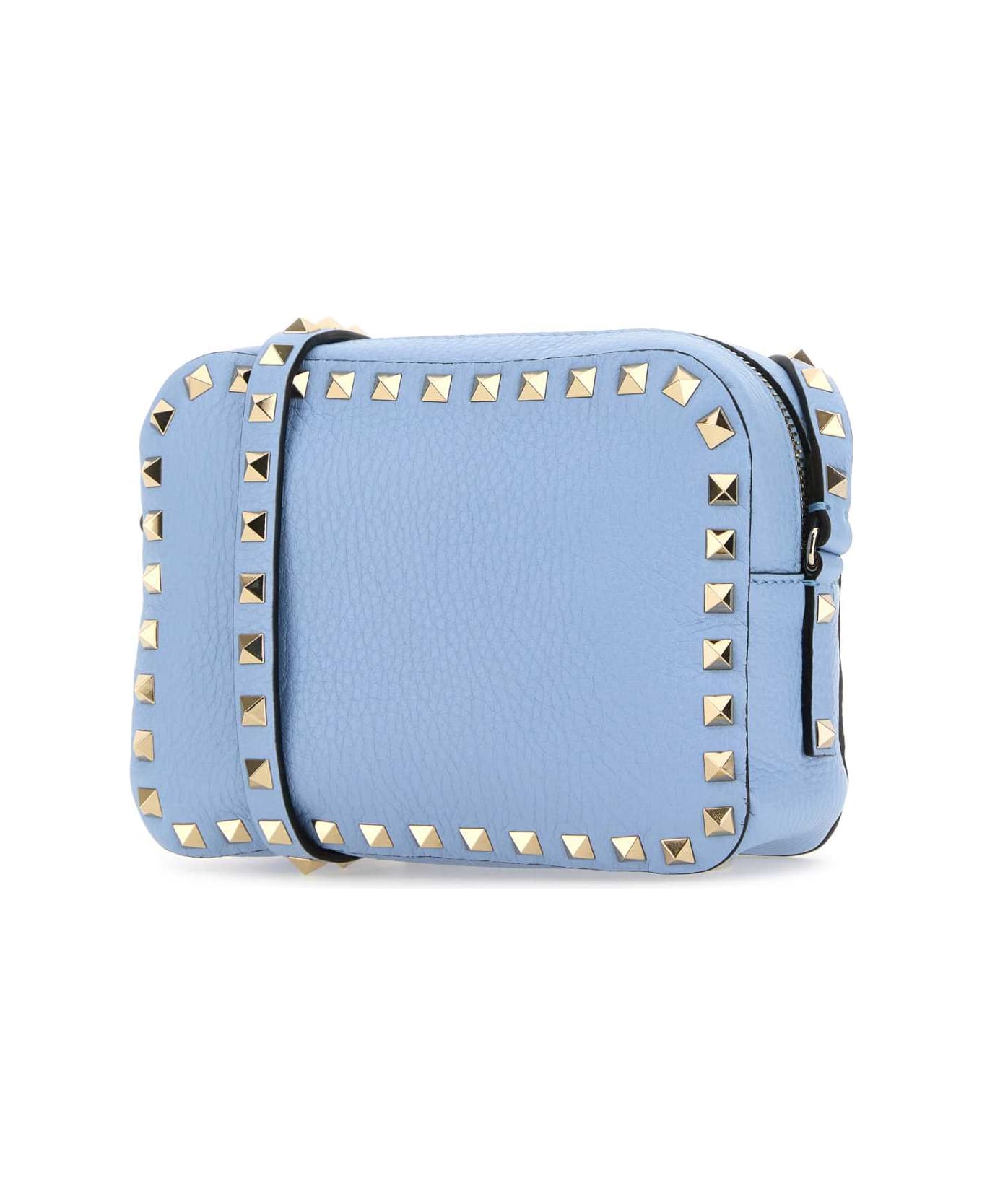 Valentino Garavani Light Blue Leather Rockstud Crossbody Bag - POPELINEBLUE