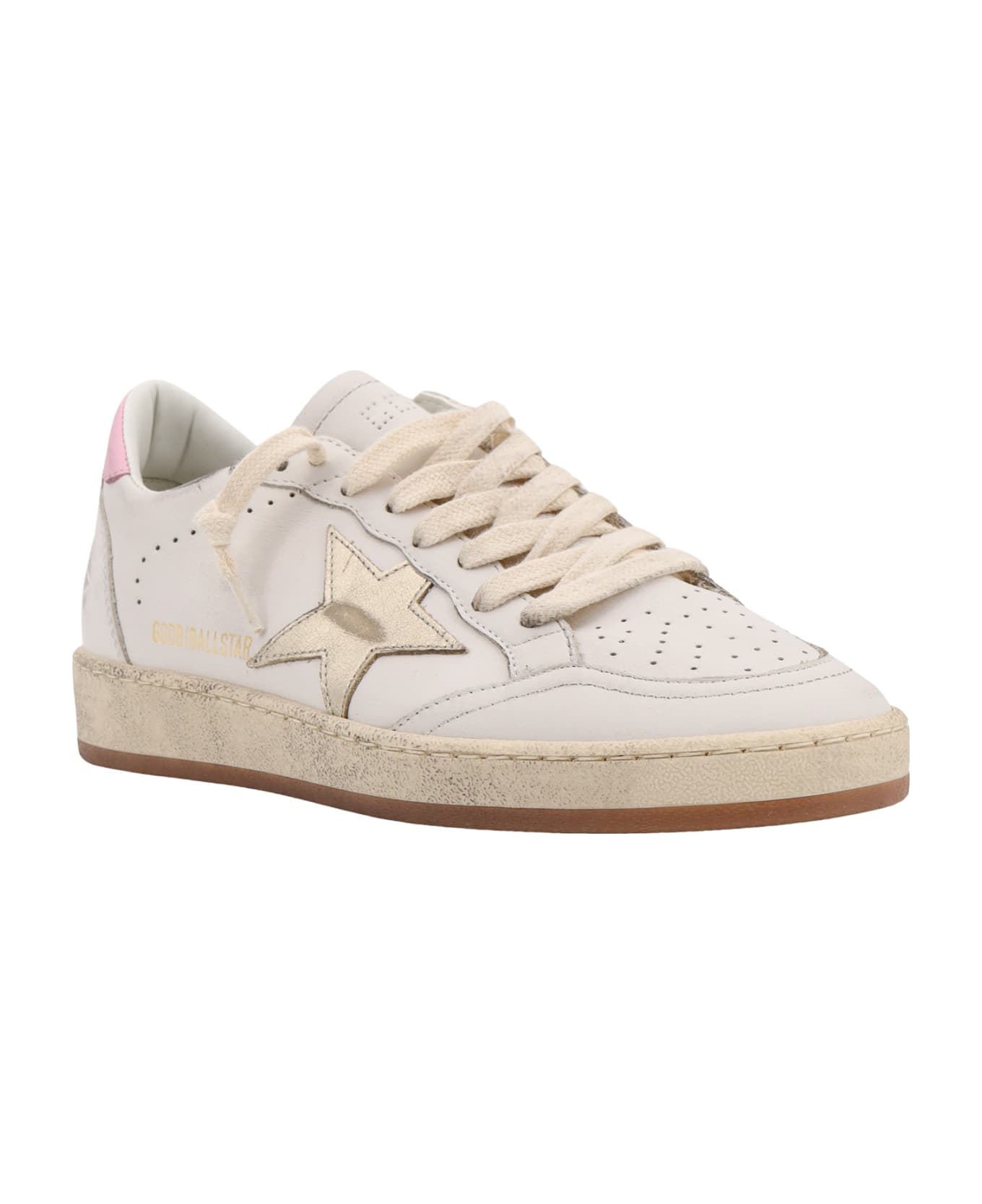 Golden Goose Ball-star Sneakers - White/platinum/orchid pink