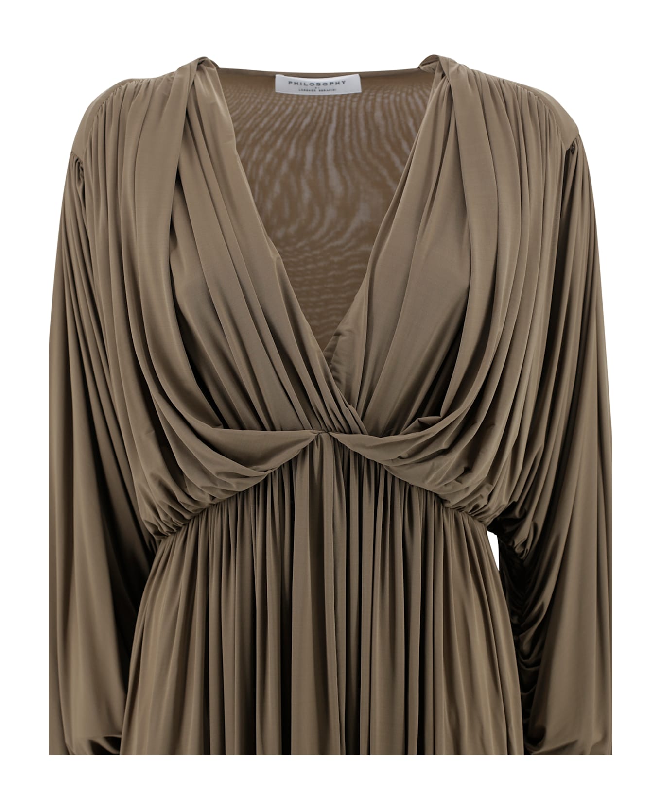 Philosophy di Lorenzo Serafini V-neck Long Dress - Brown
