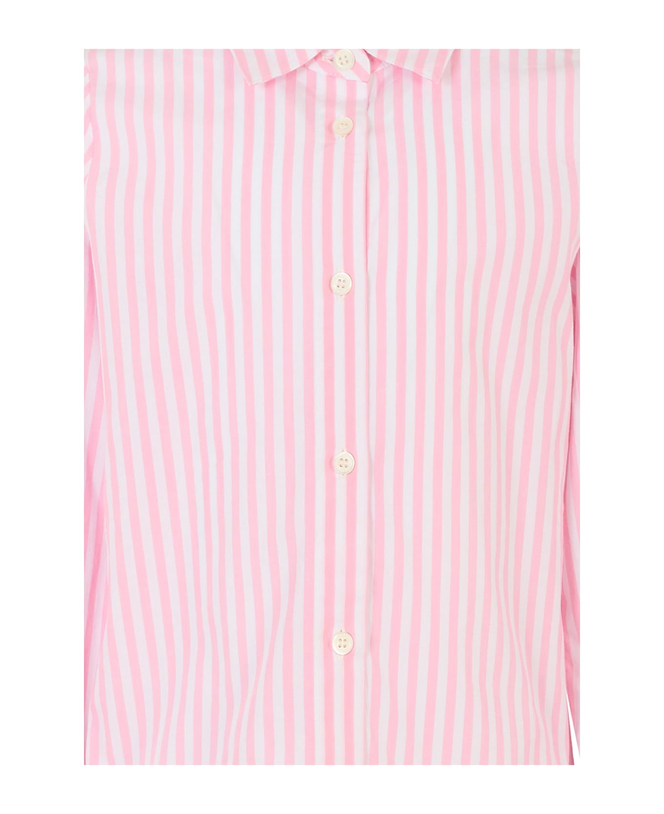 MC2 Saint Barth Pink Shirt For Girl With Green Logo - Pink