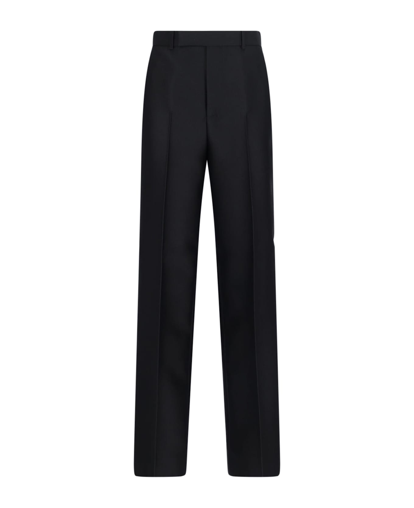 Gucci Wool And Silk Straight Pants - Black