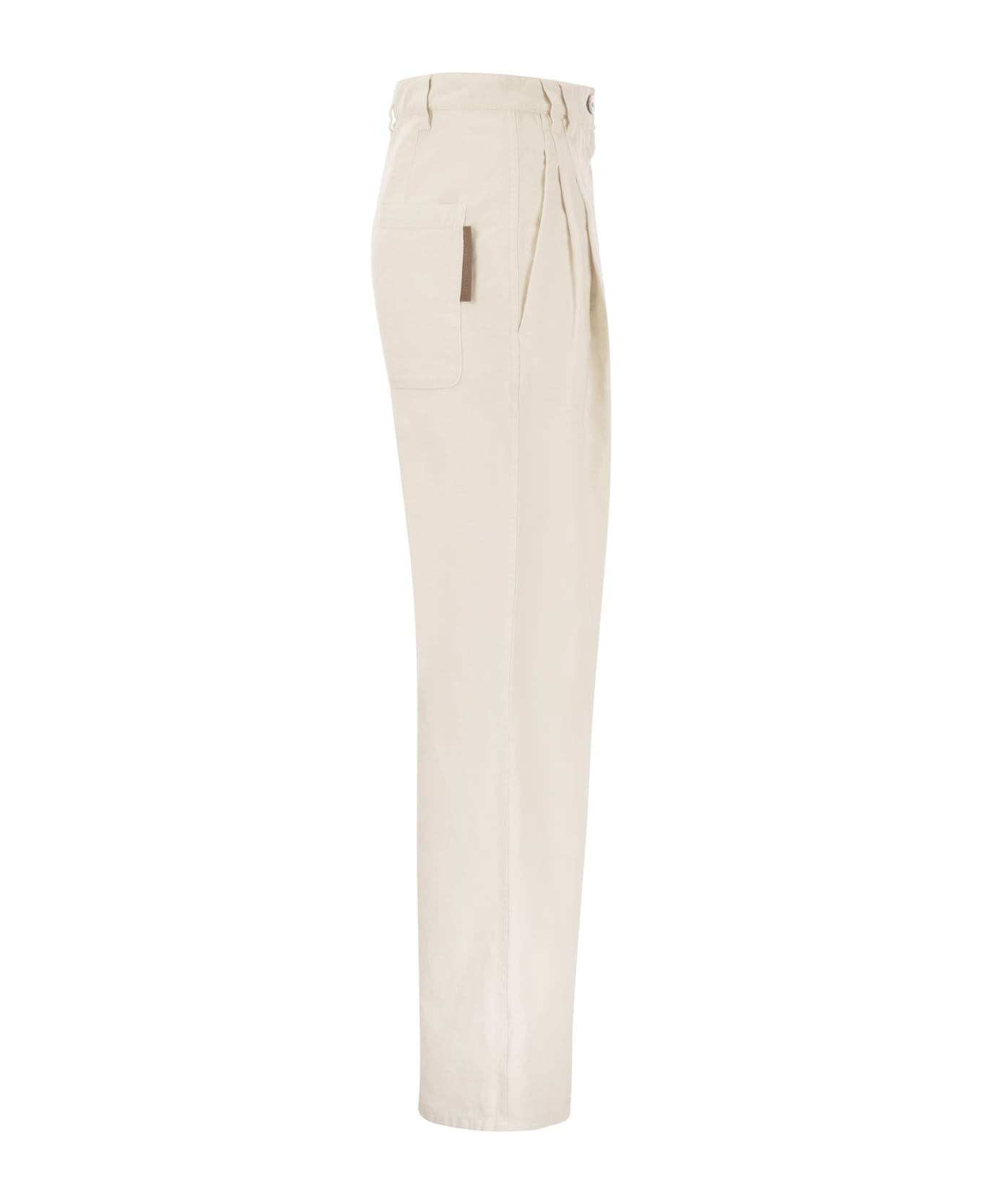 Brunello Cucinelli Relaxed Trousers In Garment-dyed Cotton-linen Cover-up - WHITE